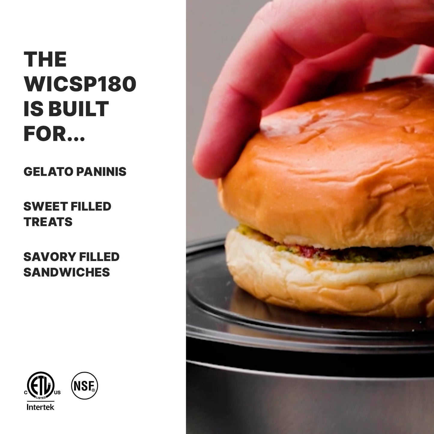 Waring Commercial WICSP180 Gelato Panini Press, 120V, 5-15 Phase plug