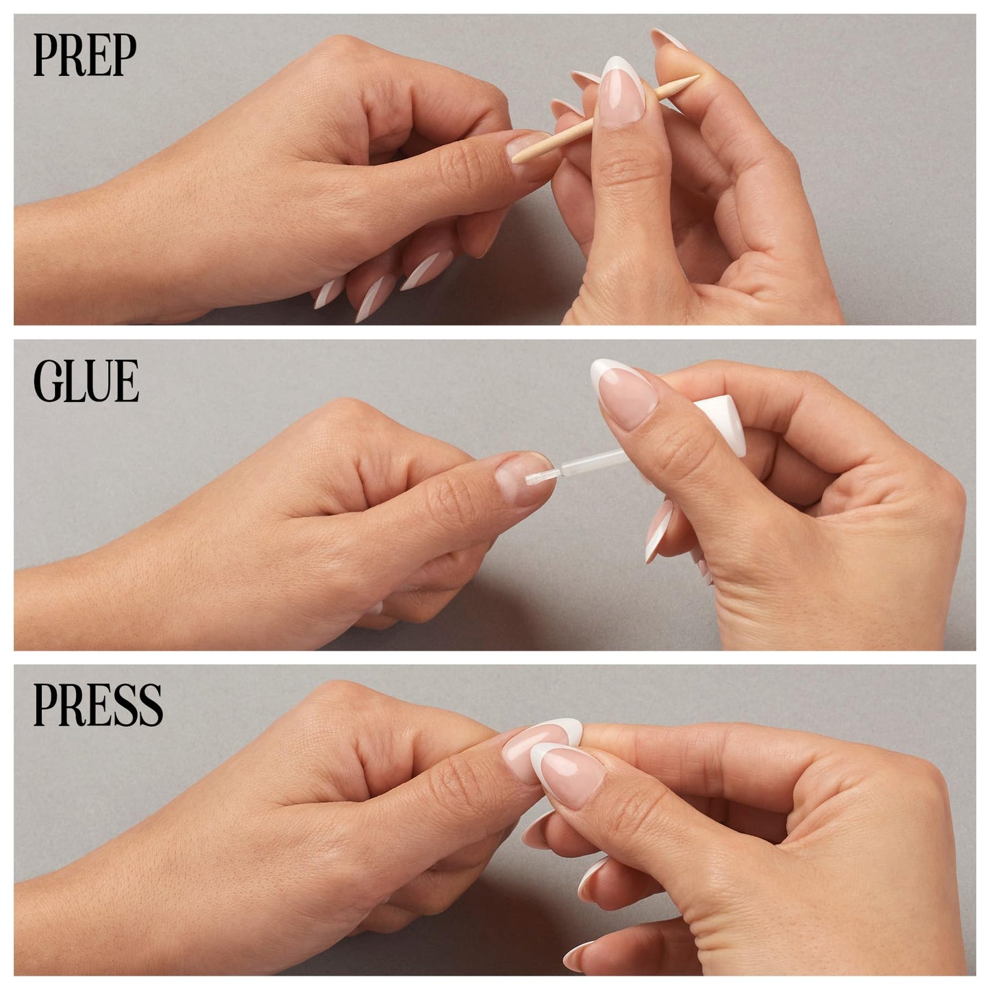 Lilac St - Press On Nails, Blush Touched (30 Nails, 15 Sizes) - Medium, Round, Pearl + Glossy, Opaque - Brush On Nail Glue, Nail File, Cuticle Stick, Prep Pad - Cruelty Free, Vegan, Women Founded