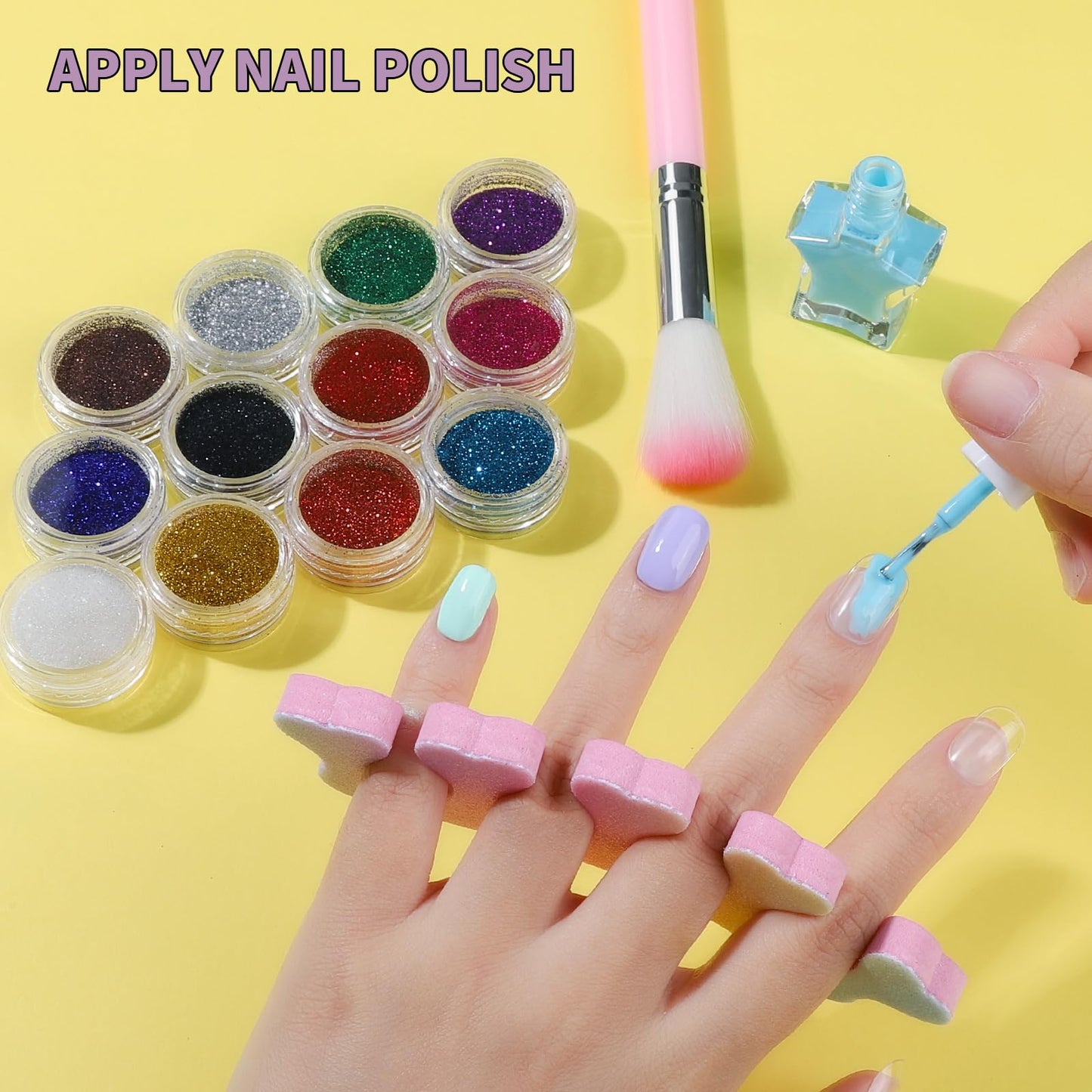 FANDAMEI Nail Kit for Girls, Press on Nails for Teens, Nail Polish Set for Girls, False Nail Tips for Teens, Nail Stickers, 3D Rhinestone Stickers Face Gems, Nail Glitter, Nail Art Tool Kit