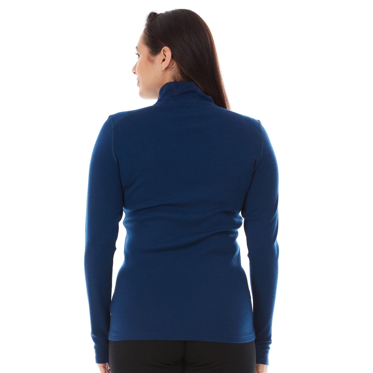 100% Merino Wool - Midweight Womens 1/4 Zip - Midlayer - Navy - XX-Large
