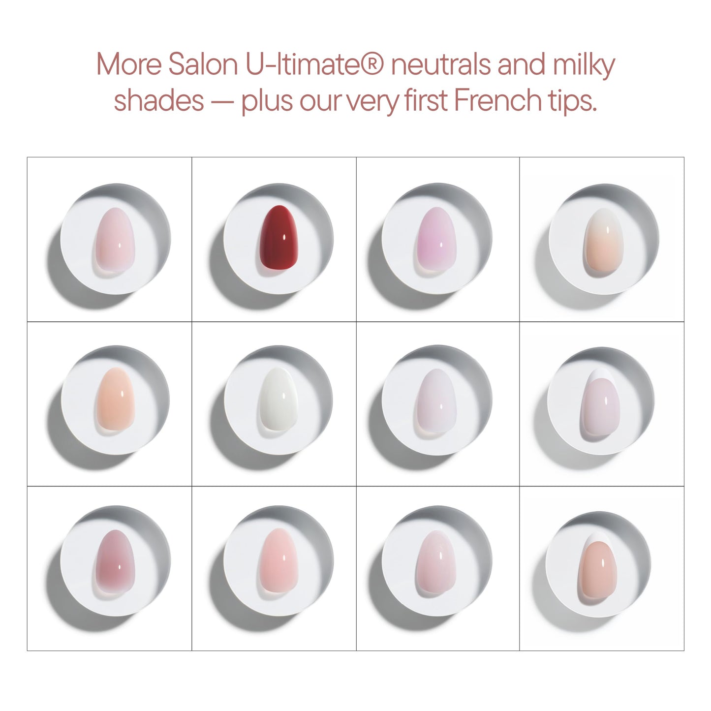 Celebritips Press On Nails - Salon U-ltimate™ | Clean Pink, Short Almond Nails, Reusable | 16 sizes - 32 Nails Kit with Glue and Sticky Tabs