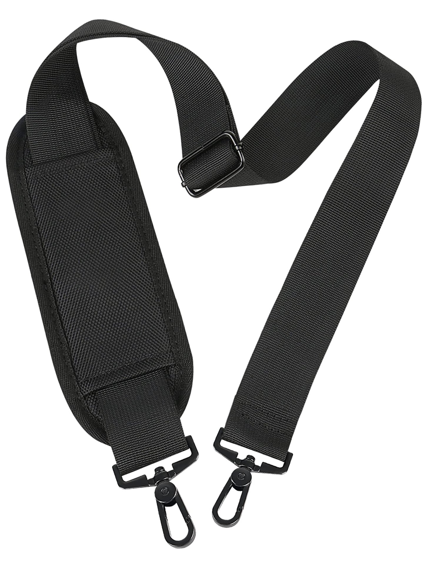 Taygeer Shoulder Strap, 52" Universal Replacement Laptop Shoulder Strap Luggage Duffel Bag Strap Adjustable Comfortable Belt with Metal Hooks for Briefcase Computer Messenger Bag Laptop Case, Black