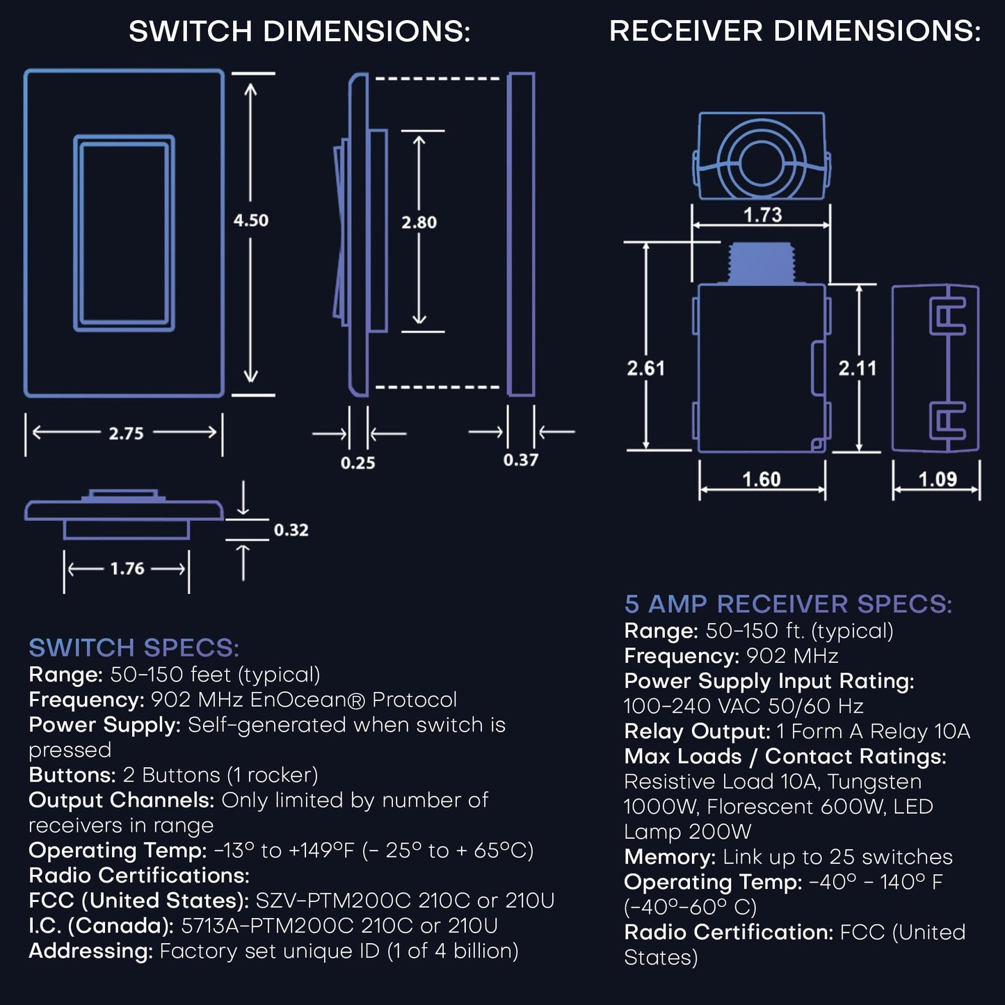 RunLessWire 4-Way Battery-Free DIY Wireless Light Switch Kit 150ft RF Range Self-Powered by Kinetic Energy for Hallways & Stairways: 3 Remote Switches Control 1 5A On/Off Receiver White