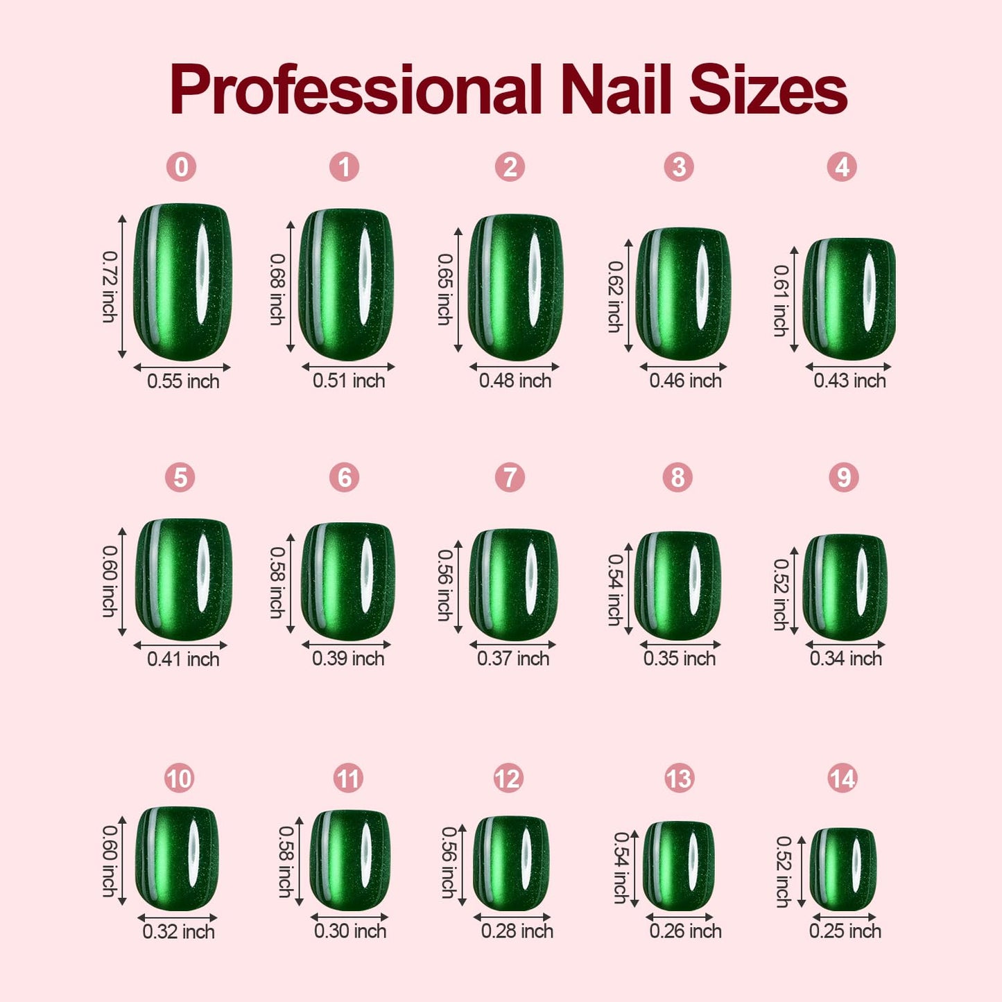 Plauva Cat Eye Press on Nails Short Square, 300Pcs Soft Gel Fake Nails, Glossy Glitter Cat Eye Nail Tips for Women and Girls Stick On Nails in 15 Sizes