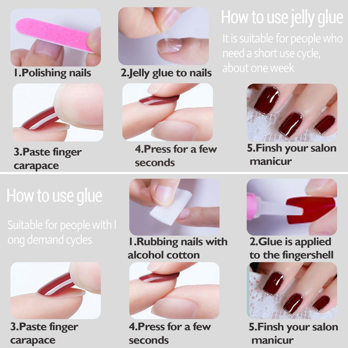 WAFOLOZE French Tip Press On Nails - Golden Cat's Eye Fake Nails with Red French Designs, Glue On Nails Short, Artificial Nails 16 Sizes - 32Pcs Reusable Soft Gel False Nails Tips Kit
