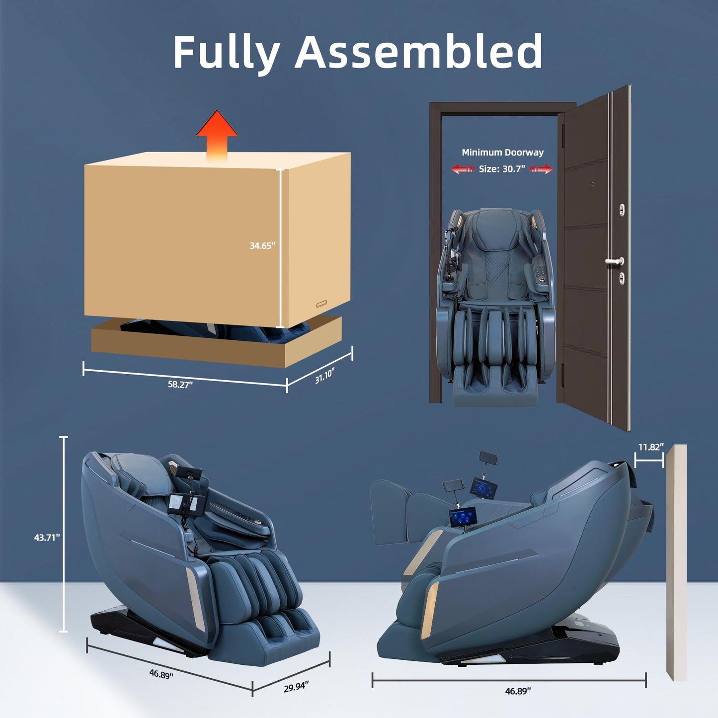 4D Massage Chair Full Body Zero Gravity SL-Track Real Relax Massage Chair Recliner-Shiatsu,Heat,Calf-Extension,20-Massage Technique,Thai Yoga Stretch,Foot Roller,AI Voice,Touch Screen,Wireless Charge