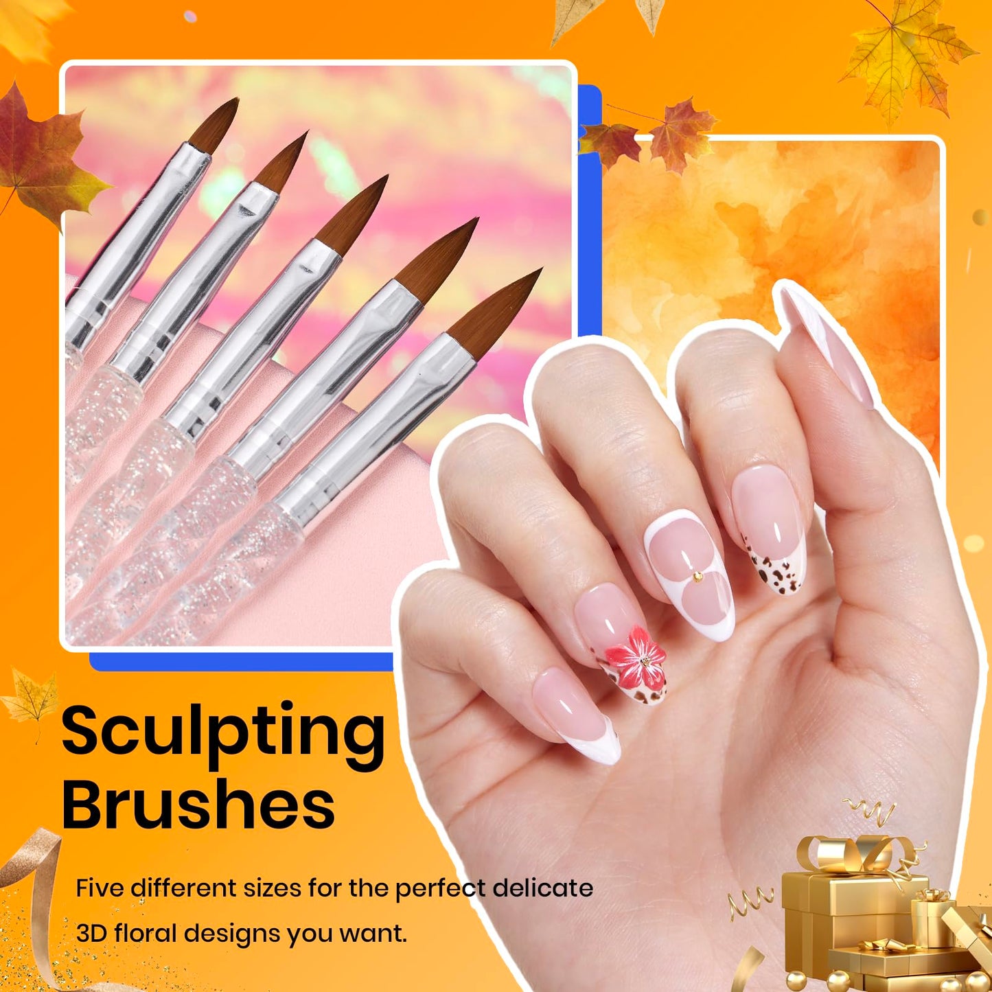 Beetles 150Pcs Soft Nail Sponges for Ombre, Colorful Nail Sponge wit & 31pcs Nail Art Brushes, Dotting Tools, Nail Art Pens, Dust Brush