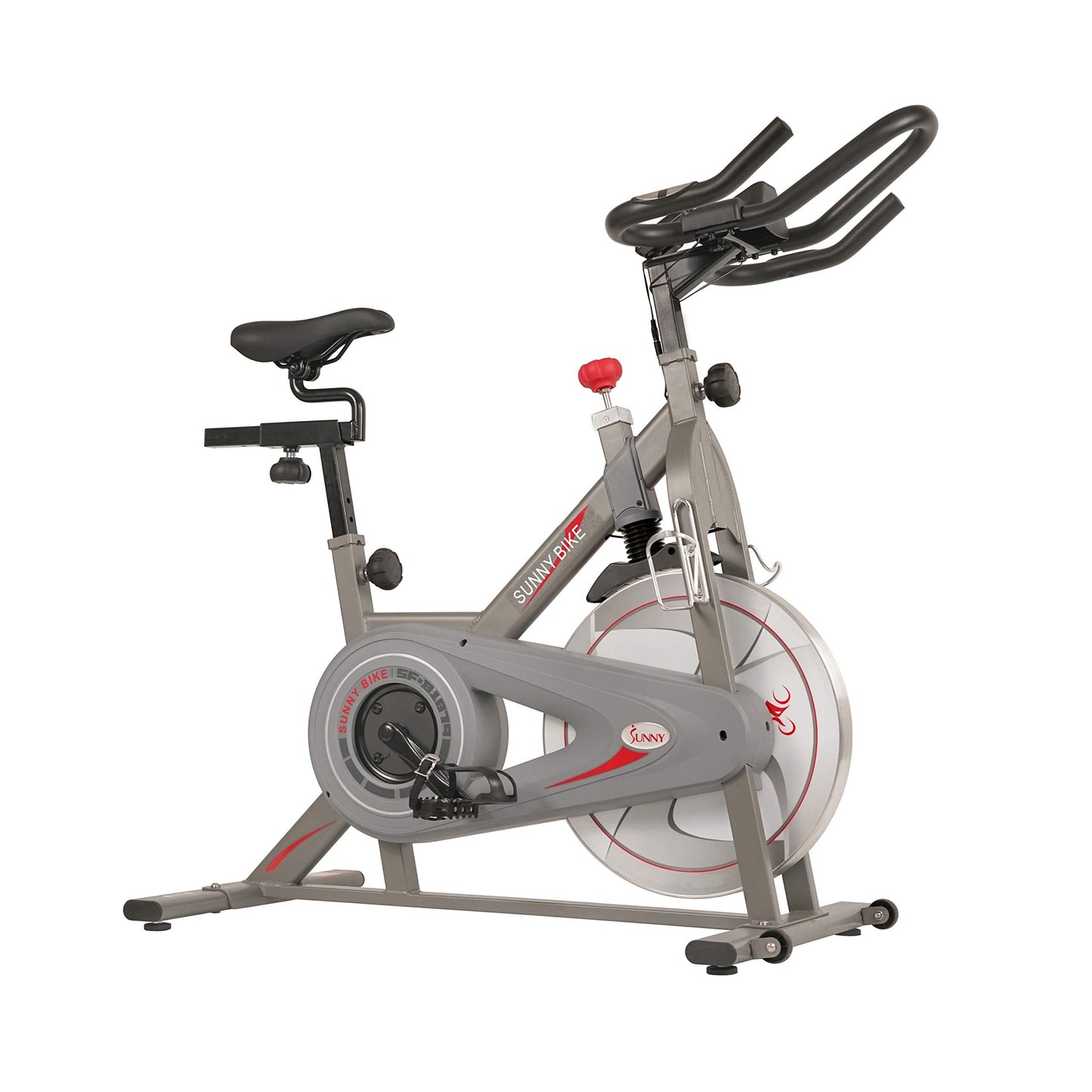 Sunny Health & Fitness Synergy Exercise Bike with 30LB Flywheel, Silent Belt Drive & Magnetic Resistance, Indoor Bicycle with 275 LB User Weight Capacity, Tablet Mount, Adjustable Seats – SF-B1879