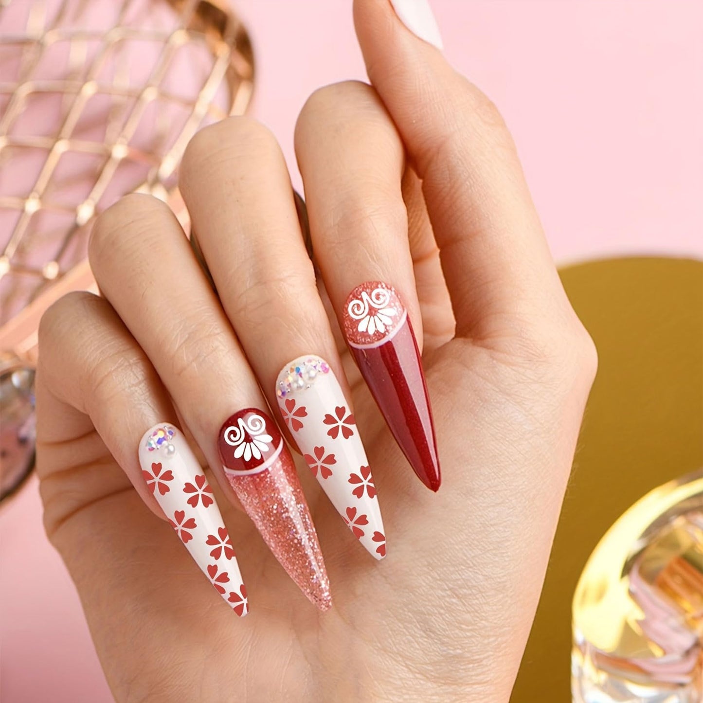 56PCS Nail Art Stamp Pen Set with 6 Brush Heads, 48 Designs, 1 Stamp Pen & 1 Brush Pen – Ergonomic, Portable, Easy-to-Use DIY Tool for Home/Travel/Salon, Ideal for Beginners & Pros