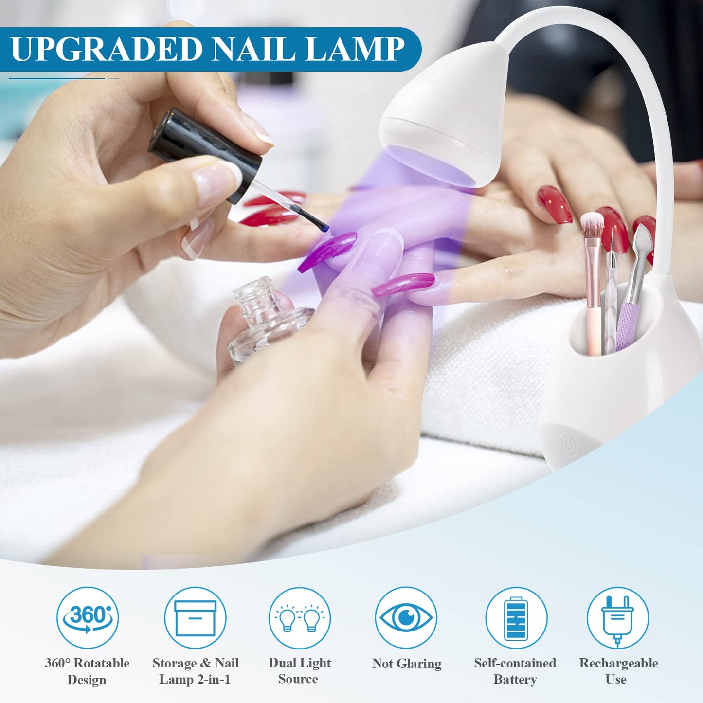 SAVILAND LED UV Nail Lamp: 36W Mini UV Light for Gel Nails with Nail Brush Holder Gel Nail Lamp and Flash Cure Light for Nails Portable U V Lamp for Rhinestone Curing for Home DIY Nail Salon