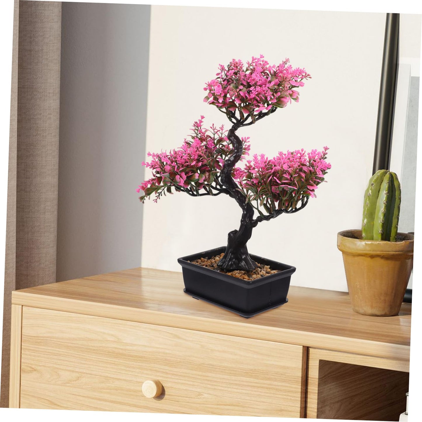 Zerodeko Artificial Bonsai Tree Realistic Faux Potted Plant 14.17X12.59X3.93 Inch Desktop Decor for Home Office Kitchen Maintenance-Free