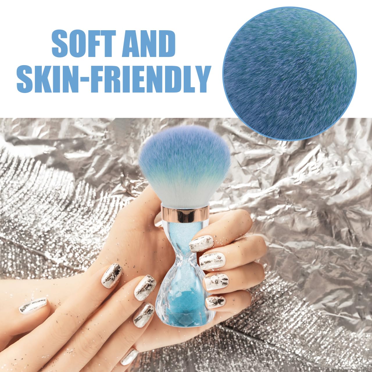 IWOWHERO Large Nail Dust Brush Soft Bristle Cleaner for Nail Polish Removal and Dip Powder Cleaning Versatile Manicure Tool for Art and Beauty Care