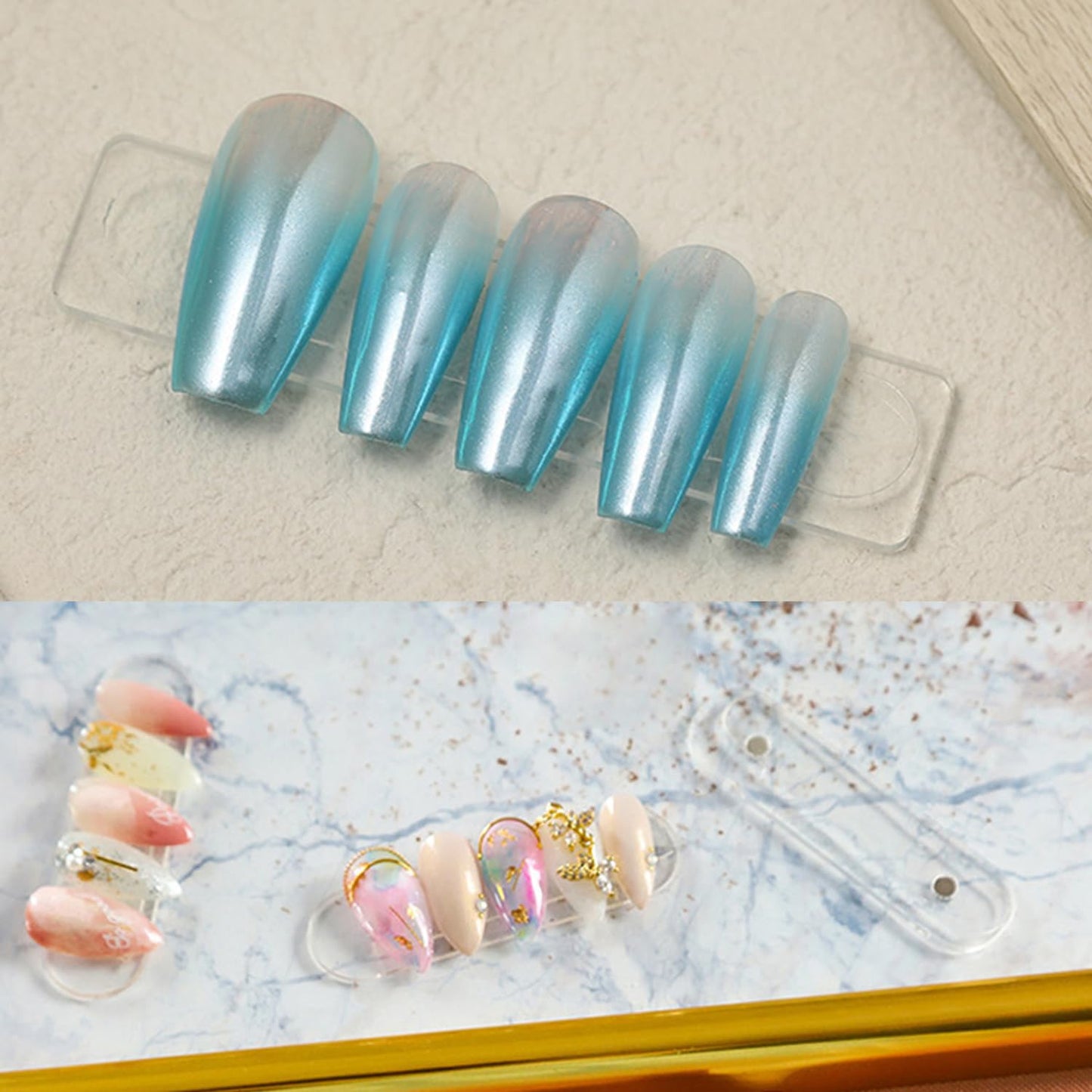 ESUOHYM 1696 Double Sided Tape for Press On Nails Stand holder Sticky Tabs Nail Art Accessories Nail Display Tape Clear False Tip Adhesive Tape for Practice Design DIY Home Salon