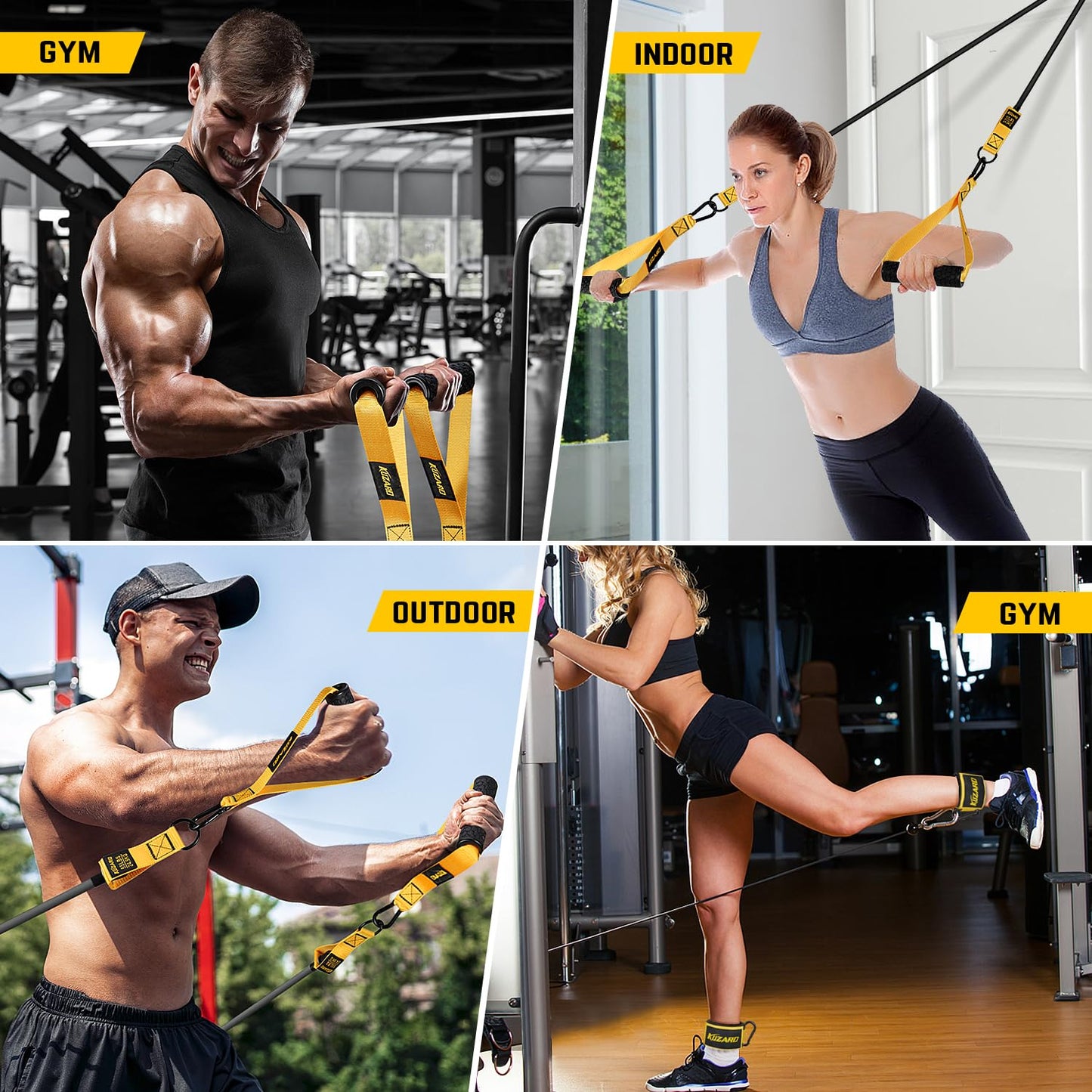 KUZARO Heavy Resistance Bands for Working Out, 300lbs/360lbs Heavy Exercise Bands with Handles, Resistance Bands for Men, Weight Bands Set for Muscle Training, Strength, Yoga, Home Workout Equipment