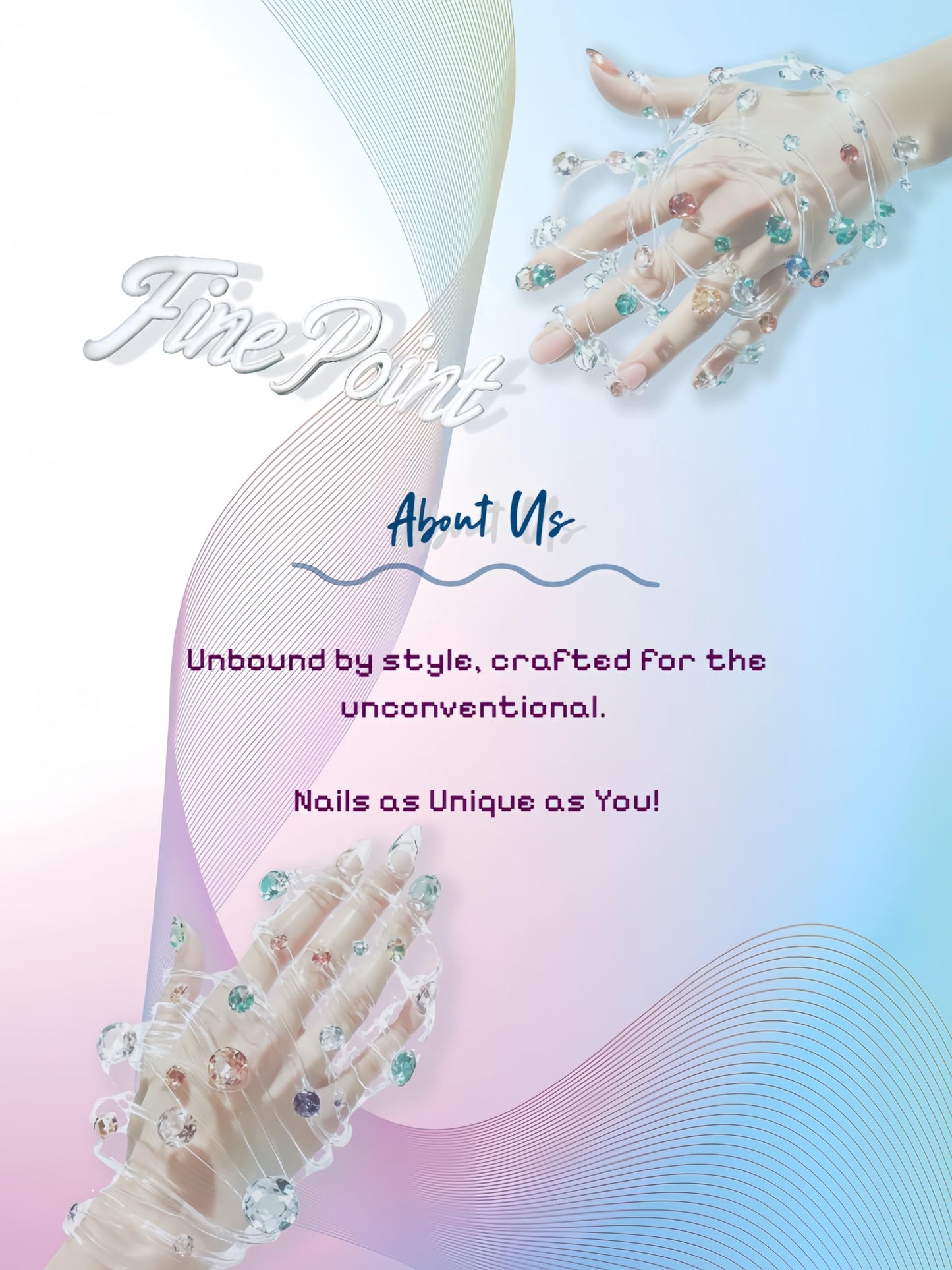 Fine Point Handmade Salon-Quality Fake Nails, Short Press On Nails, 3D Design, Matte Black Lace, See-Through, Elegant Reusable Acrylic Nails, 10 Pieces (Size Medium)