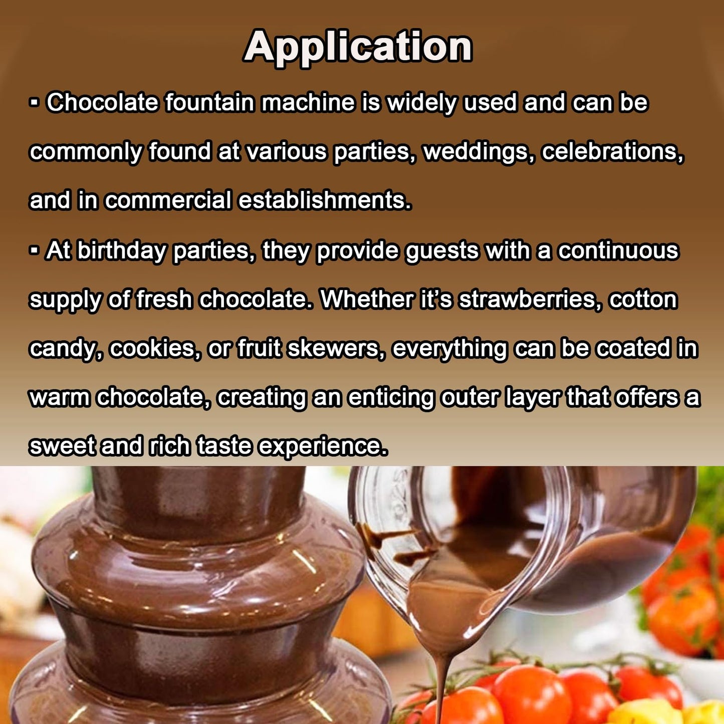 INTBUYING Chocolate Fountain, 4 Tier Electric Chocolate Fountain Machine, Stainless Steel Hot Fountain Machine, 110V for Melting Heating Chocolate, Cheese, Dipping Strawberries, Vegetables