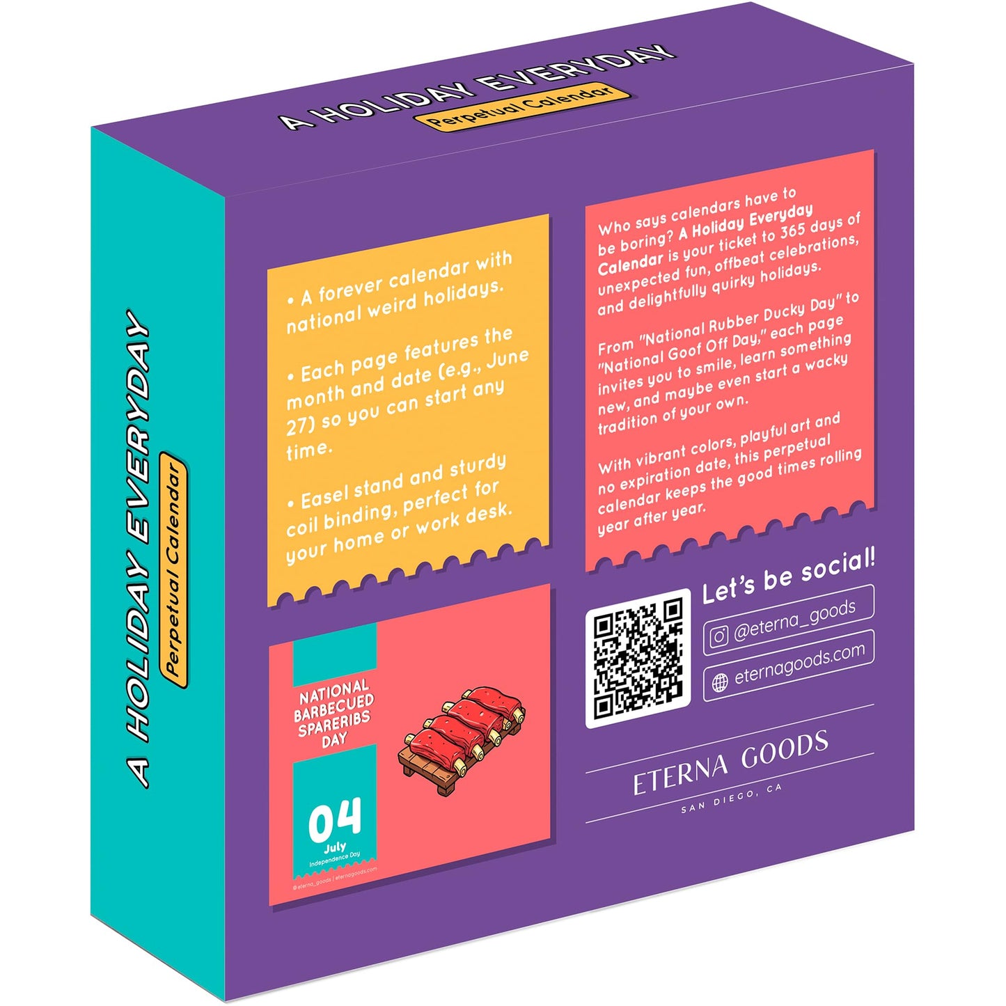 Everyday Is A Holiday Calendar | Funny Perpetual Desktop Calendar With Every Goofy & Silly Holiday For Each Day Of Year, 365 Humorous & Weird Holidays with Custom Illustrations on Every Page
