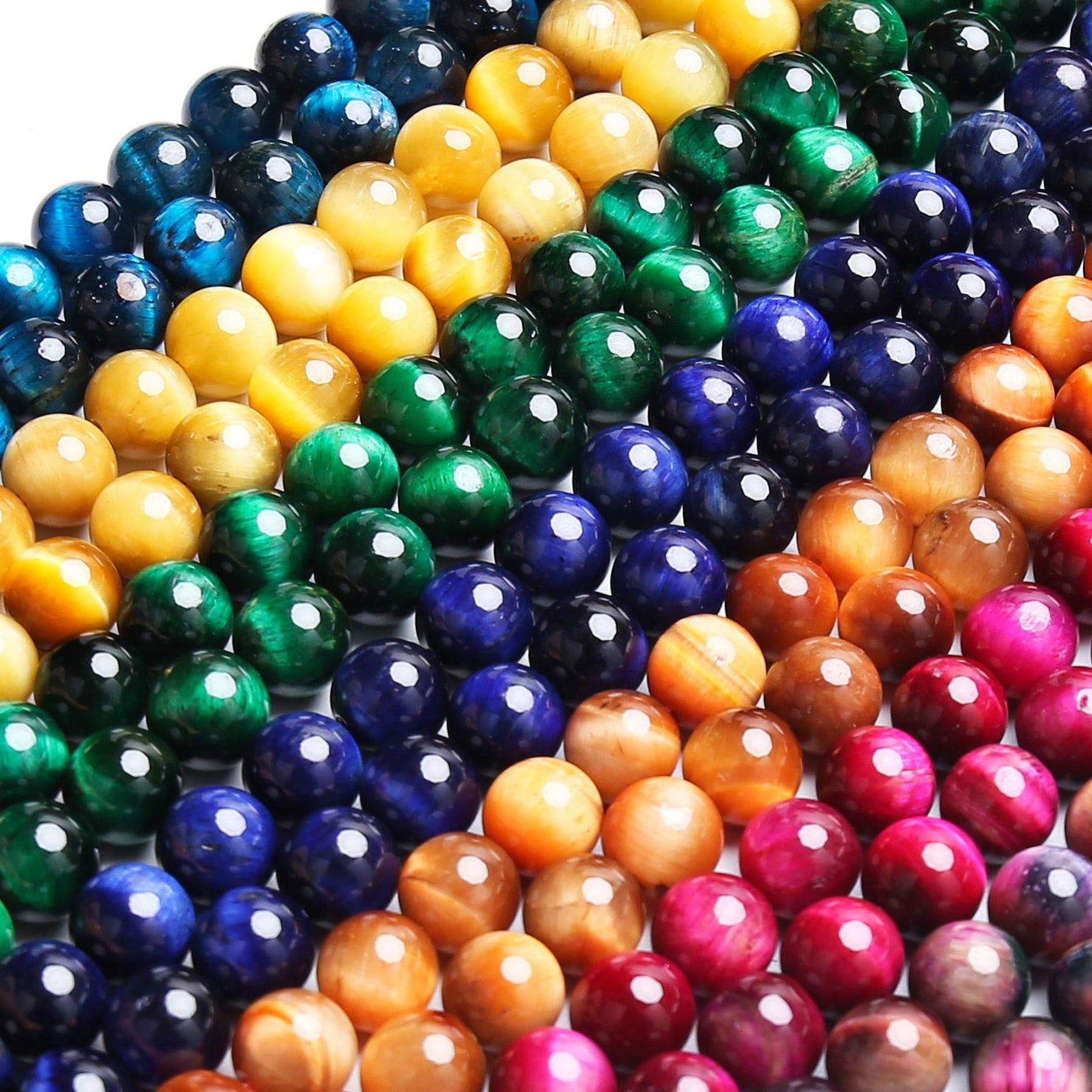 Natural Hot Pink Tiger Eye Beads, Grade AAA Gemstone Round Loose Beads 10MM 40PCs Bulk Lot Options, Semi Precious Stone Beads for Jewelry Making