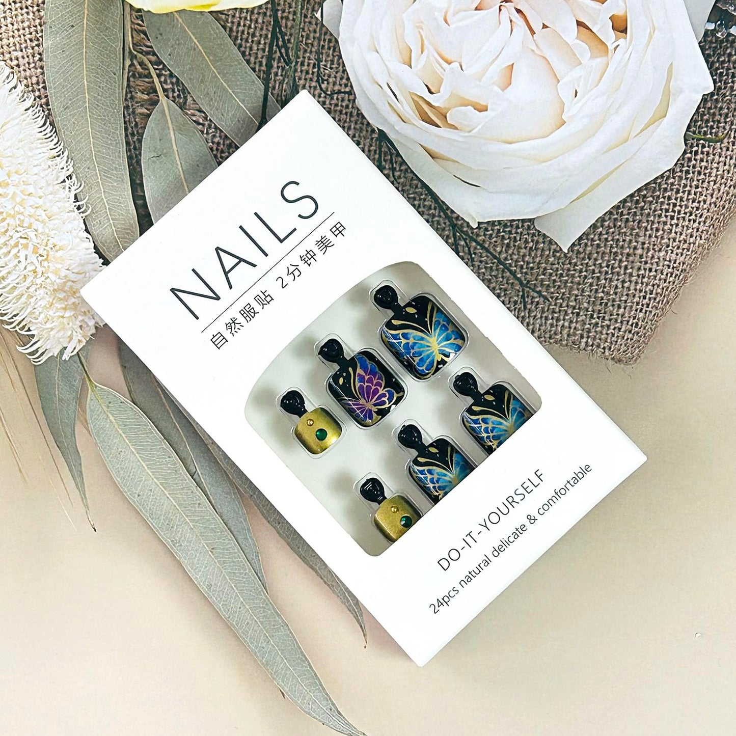 FIEONCIY Press on Toenails with Designs Acrylic Fake Nails for Toe Artificial False Nails with Charms Press on Toe Nails for Spring Summer Stick on Toenails for Women Girls(WSJ2544)