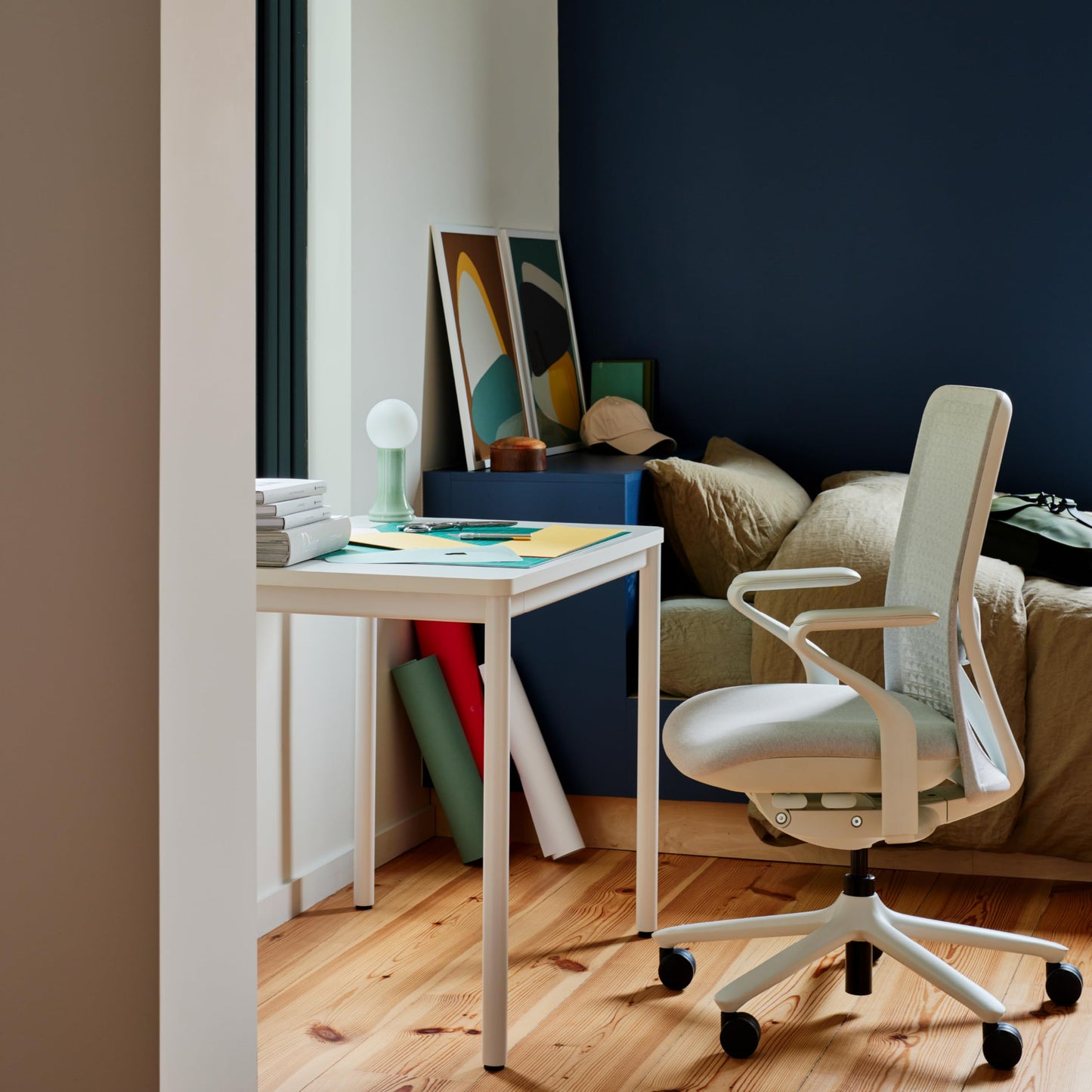 Branch Daily Desk - Functional at Home Office Desk with Effortless Assembly, Timeless Design, Rounded Corners, and Built-in Cable Notch - 36” W x 28.5” H x 24” D - Charcoal Work Table