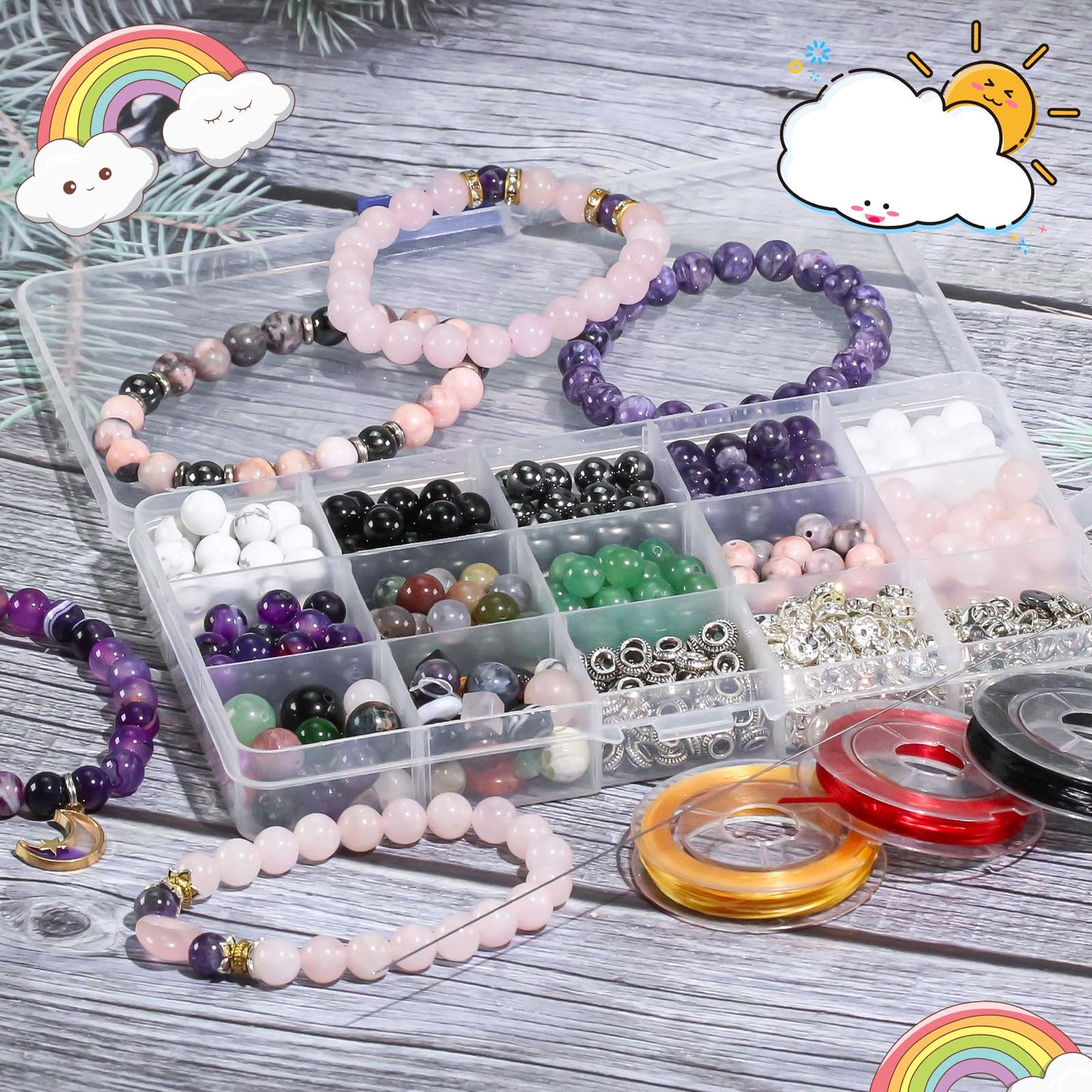 8mm Natural Gemstone Howlite Round Loose Beads for Jewelry Making DIY Bracelet Necklace (45-48pcs/strand)
