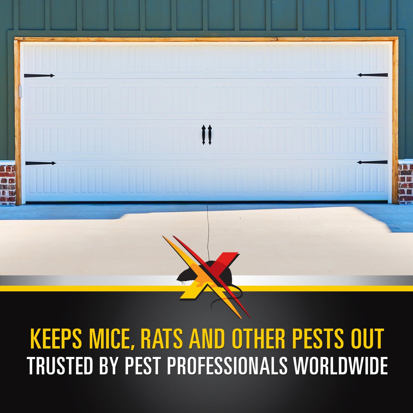 Xcluder X2 Rodent Proof Overhead Sectional Door Seal Kit, 16’4” Wide for 2” Thick Doors, Stops Mice, Rats and Weather, Suitable for Residential or Commercial Property Use