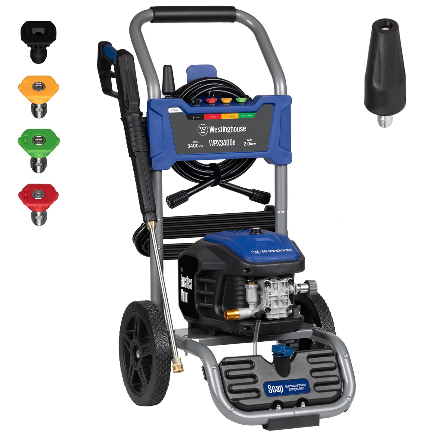 Westinghouse Electric Pressure Washer Bundle with 3400 PSI 2 GPM Washer and 15" Surface Cleaner Attachment
