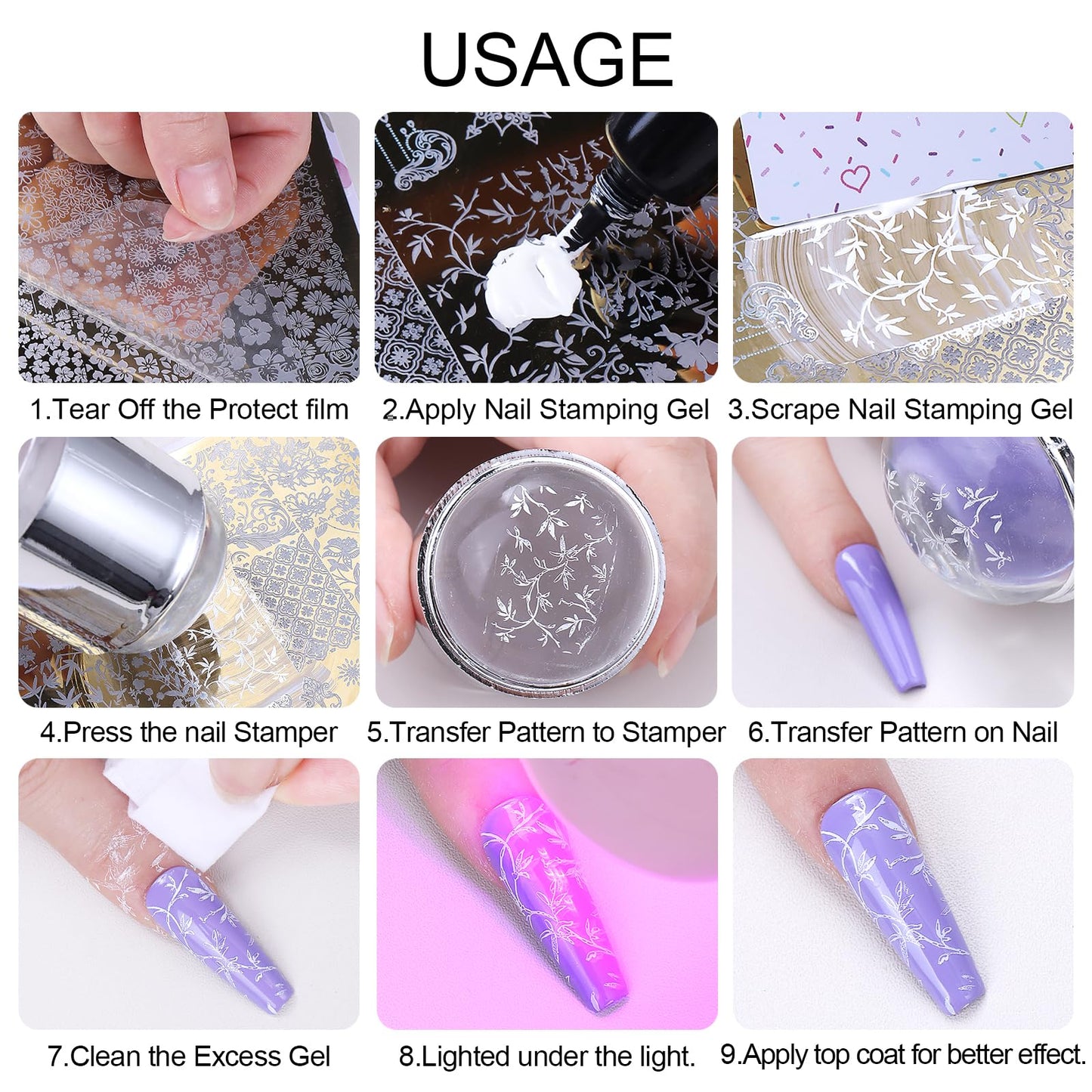 STZPRONAIL Nail Stamping Plate Set - 15pcs Nail Stamping Kit with Flower Lace Butterfly Holiday Nail Stamper Scraper Storage Bag Reusable Stainless Steel Nail Stencil DIY Salon Manicure Tool Supplies