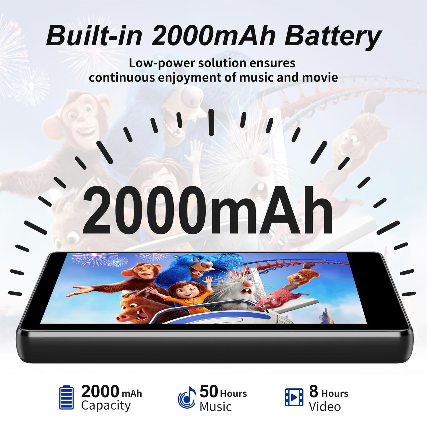80GB MP3 Player with Bluetooth and WiFi, SWOFY Music Player with Spotify,Pandora,Amazon Music, M503Pro 4.0-inch Touch Screen Android MP4 MP3 Player for Kids with Libby,Audible,Spotify Kids,FM Radio