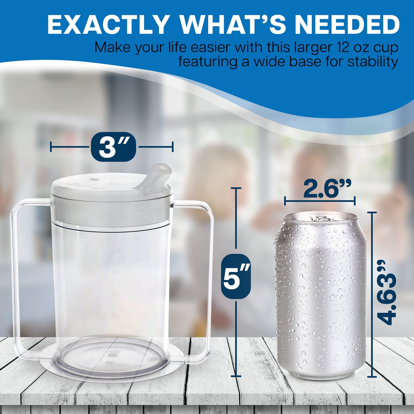 Providence Spillproof 12oz Adult Sippy Cup with Handles - Independence Sip Cups for Adults with Limited Mobility - Handicap Cups for Elderly Care - Made in the USA - PSC 50 - 1 Pack