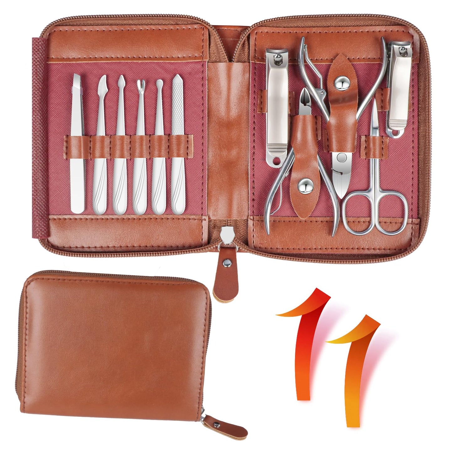 Manicure Set 11 in 1 Stainless Steel Nail Clippers for Men,Manicure Kit for Women,Nail Grooming Kit,Nail Clipper Set,Personal Care Tools