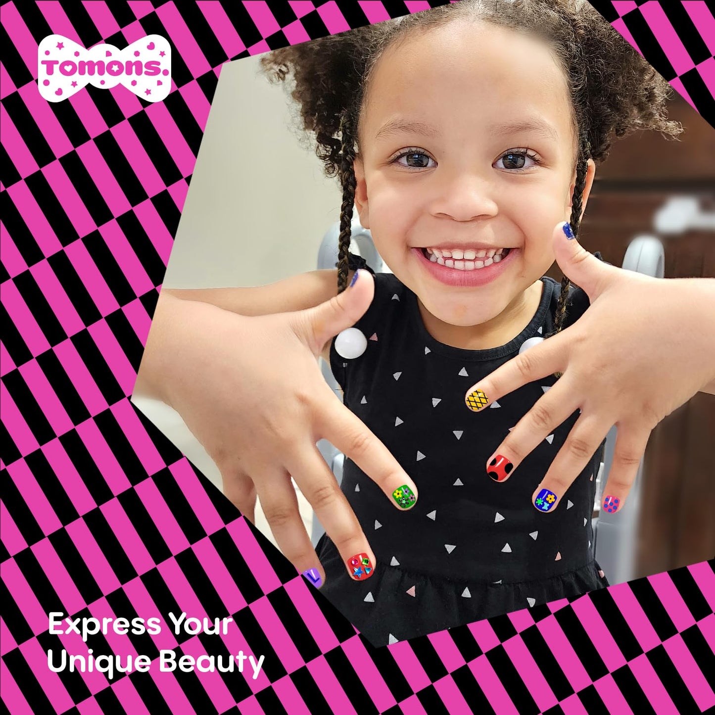 Tomons Nail Polish Set Non Toxic Kids Nail Polish Kit for Kids Ages 7-12, Birthday Gifts for 6 7 8 9 10 11 12 Year Girl, Glitter, Sequins, Stickers, Nail Art Kit Tools- 8 Colors