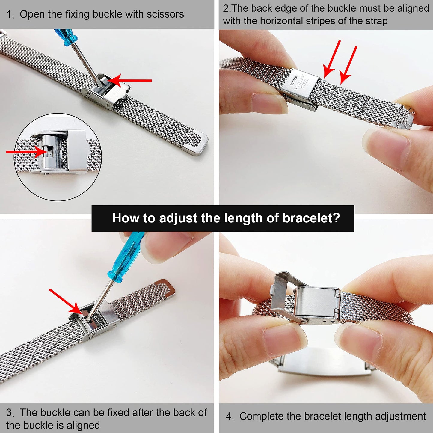 VNOX Medical Alert Bracelets for Men & Women with Free Engraving Adjustable Stainless Steel Mesh Emergency Medical ID Bracelets Wristband,Black