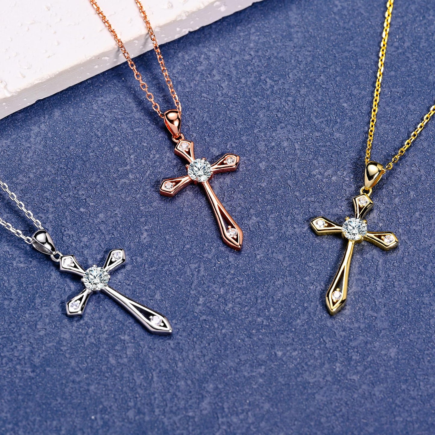 QUALISE Cross Necklace for Women,925 Sterling Silver Birthstone Necklace,Citrine-November Birthstone Cross Necklace,Faith Religious Fine Jewelry Valentines Day Gifts Birthday Holiday Gifts for Her,