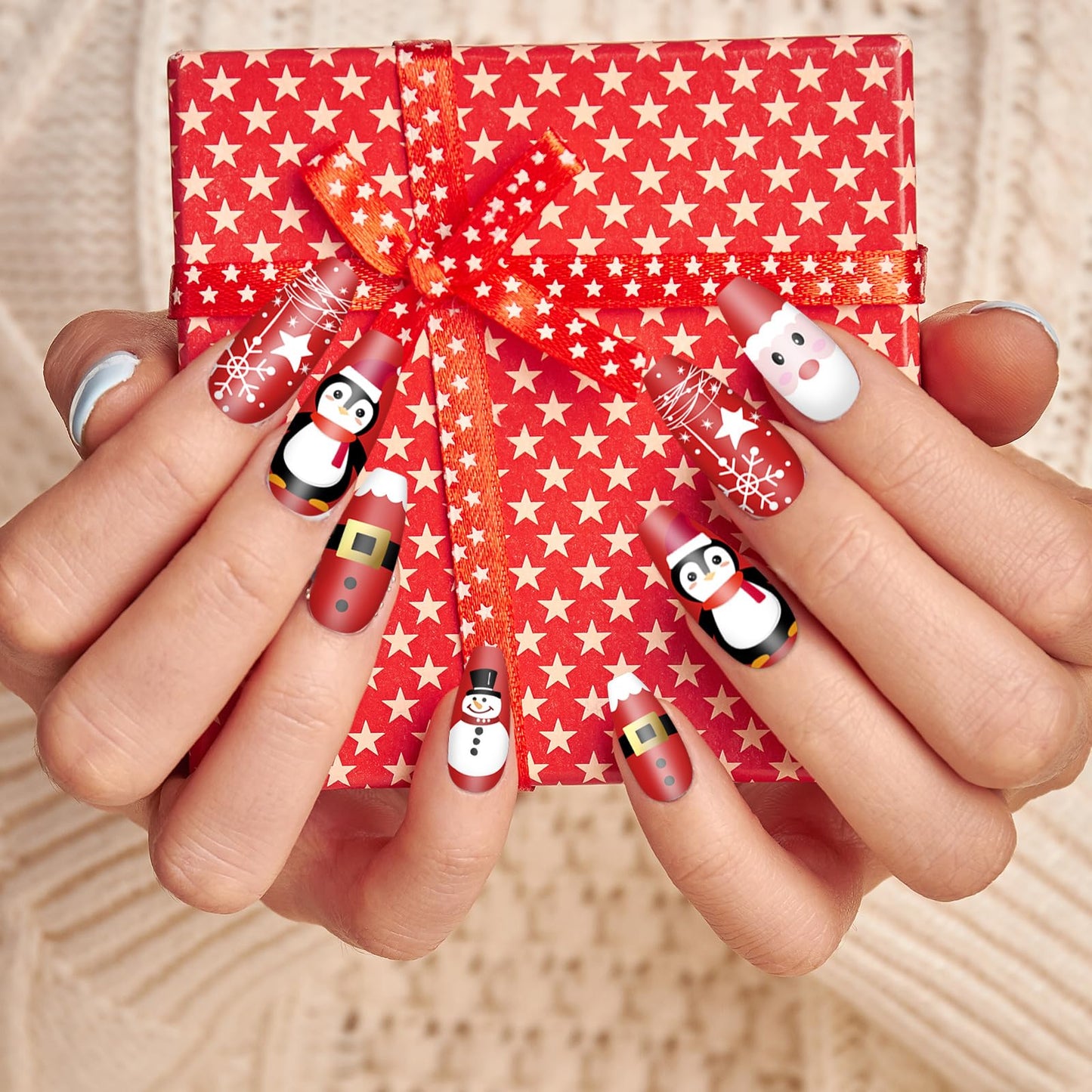 Whaline 6Pcs Christmas Nail Plates Stamping Set Stamp Templates Xmas Ball Snowman Snowflake Nail Art Plates for Winter DIY Print Manicure Salon Design