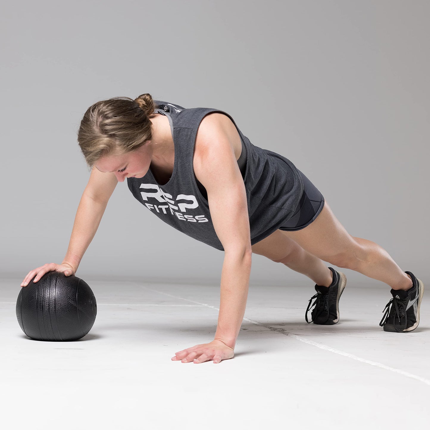 REP Weighted Slam Balls | 10 lb | Exercise and Fitness Balls for Strength Training, Soft Rubber Grip, Non-Bounce Medicine Ball | Crossfit, Home Gym, Fitness, and Core Workouts | Black