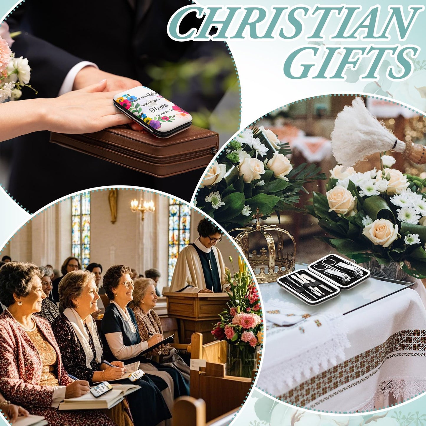 10 Sets Mother's Day Gifts Bulk Christian Gifts for Women Scripture Manicure Set Nail Clippers Bulk Mother's Day Church Religious Party Favors Christian Stuff Bible Verse Group Favors for Women Men