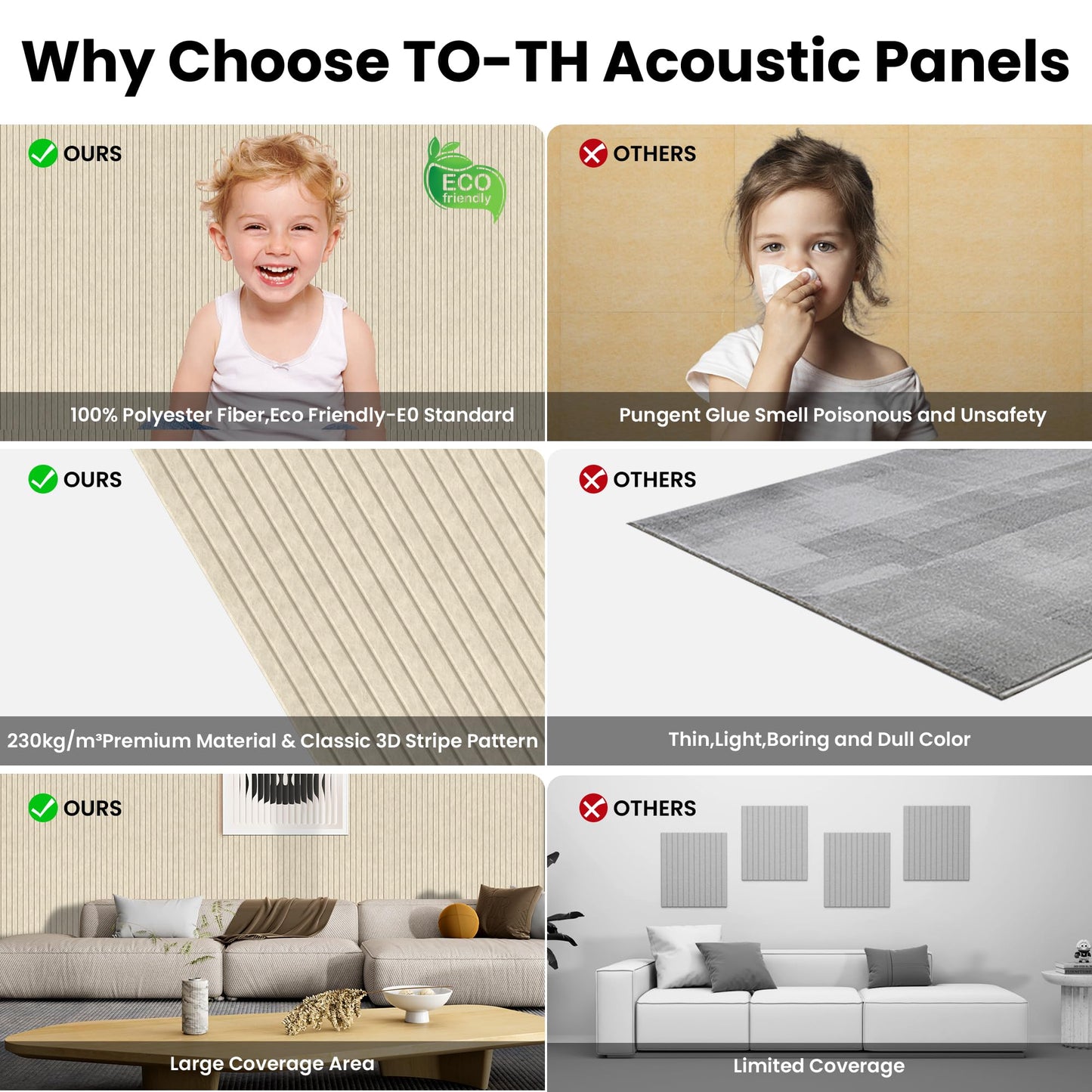 10 Pack Large Acoustic Panels, 47.2 x 23.6 x 0.35 Inch Sound Proof Foam Panels for Walls,Premium Noise Dampening Panels,Sound Panels for Media Room, Office and Studio,Camel