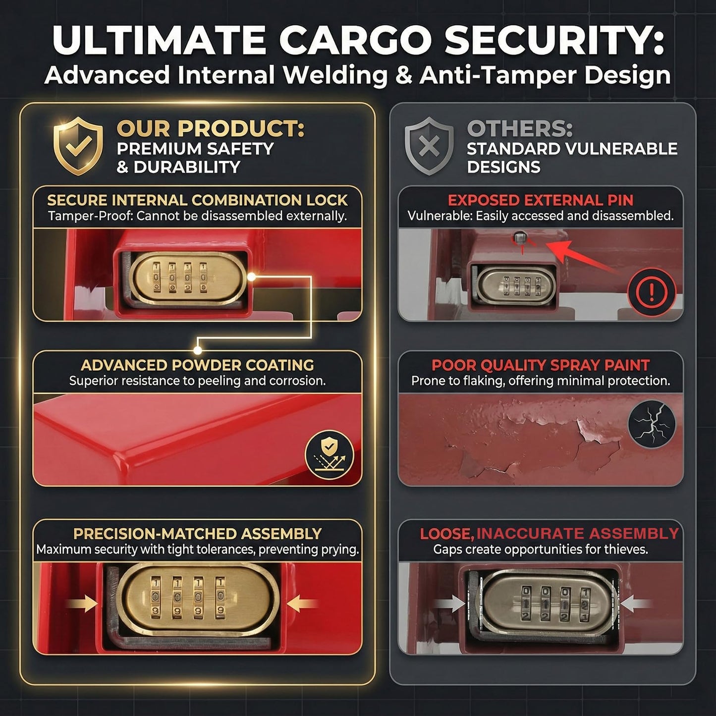 Antivanl Shipping Container Locks Heavy Duty with Combination Lock, Maximum Security Semi Trailer Door Lock, Shipping Container Combination Locks for Semi Trailer Door Security (9 3/8" to 16")