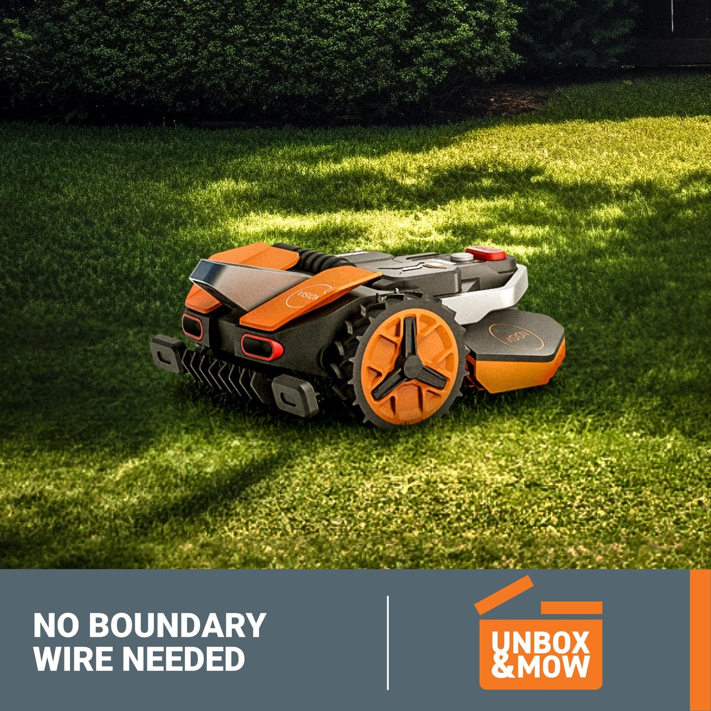 WORX Landroid Vision Robotic Lawn Mower, Wire Free Robot Mower with Active Obstacle Avoidance, WiFi & Bluetooth Connection, APP Control, 1/4 Acre, WR210
