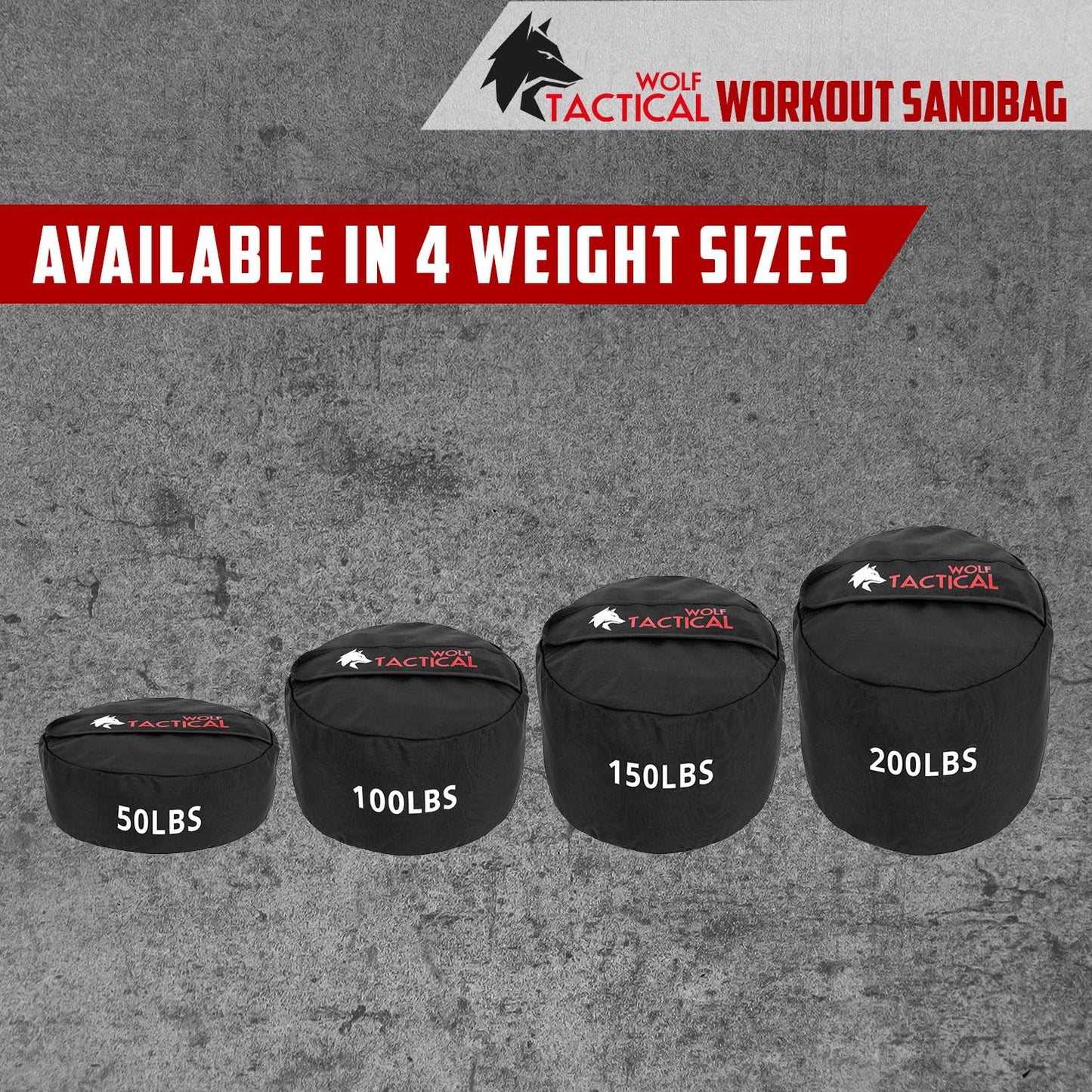 WOLF TACTICAL Sandbag Workout Bag Sand Bags for Weight Training Workout Sandbag Fitness Sand Bag (100 LB)