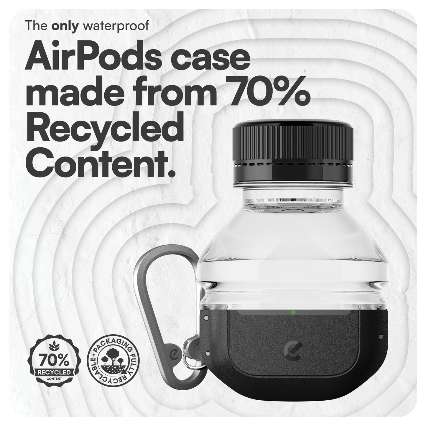Keybudz for Waterproof AirPods 4 Case with Lock - IP68 Waterproof and Dust Proof, Shockproof Protector, Heavy Duty Rugged Protection, Drop Proof Hard Cover for AirPods 4th Gen (Carbon Black)