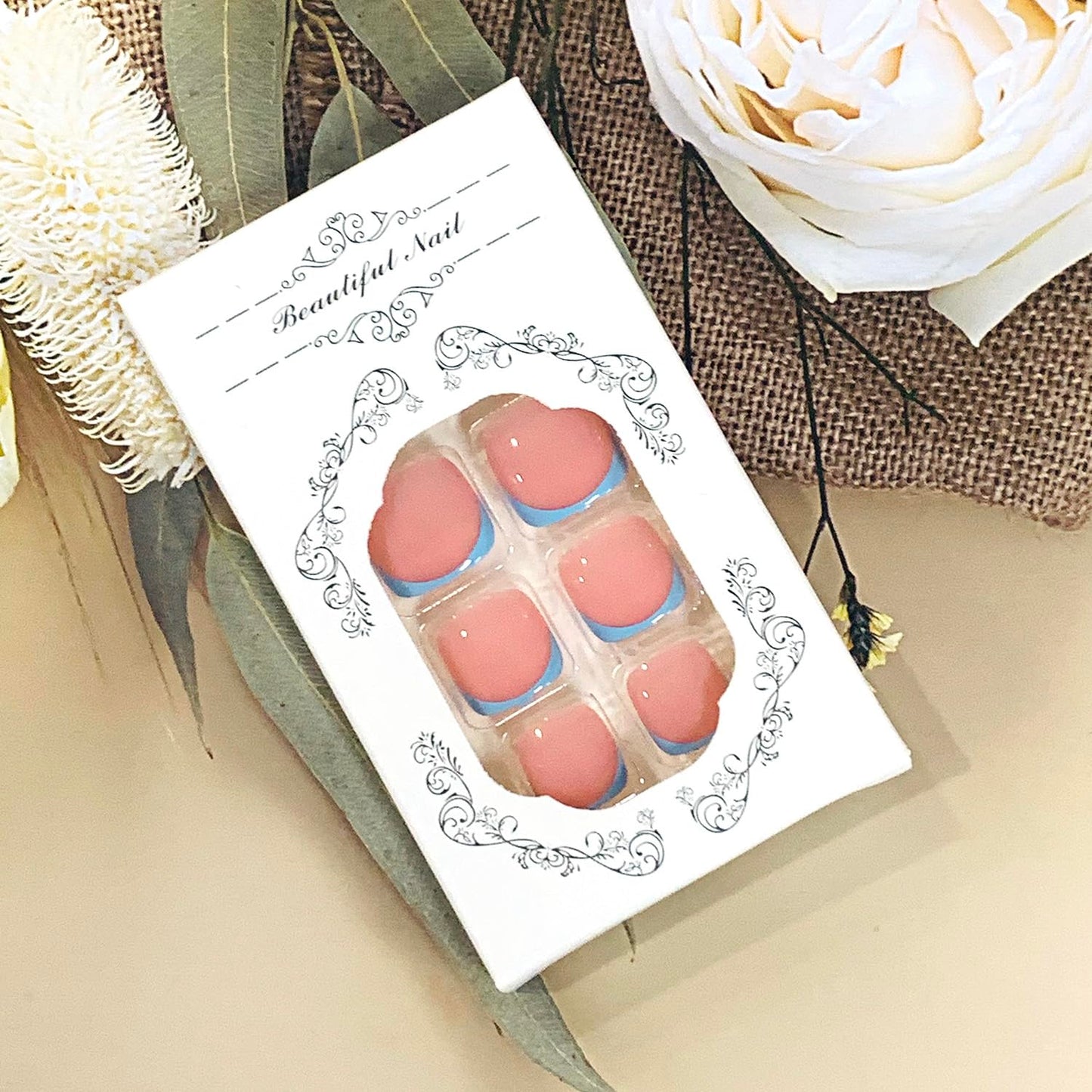 FIEONCIY Press on Toenails with Designs Acrylic Fake Nails for Toe Artificial False Nails with Charms Glue on Toe Nails for Spring Summer Stick on Toenails for Women Girls(JP3800)