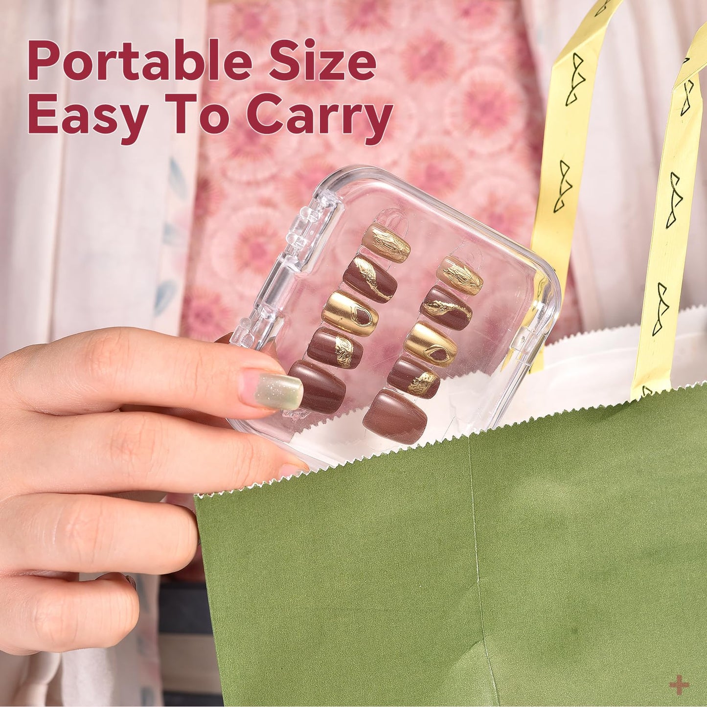 siyuwuro 18Pcs Press On Nail Storage Box with 90Pcs Adhesive Double Sided Tape for Artificial Fake Nails Organizer Case Clear Nail Packaging Container Box Nail Display Nail Salon Supplies