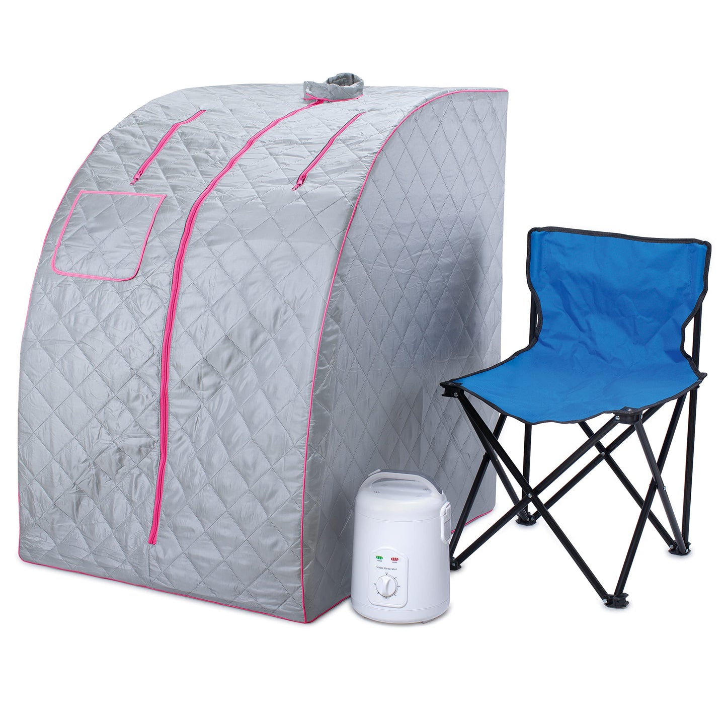 Durasage Lightweight Portable Personal Steam Sauna Spa for Home Relaxation – Full Body Foldable Sauna Tent with 800W Steam Generator, 60-Min Timer, Chair Included
