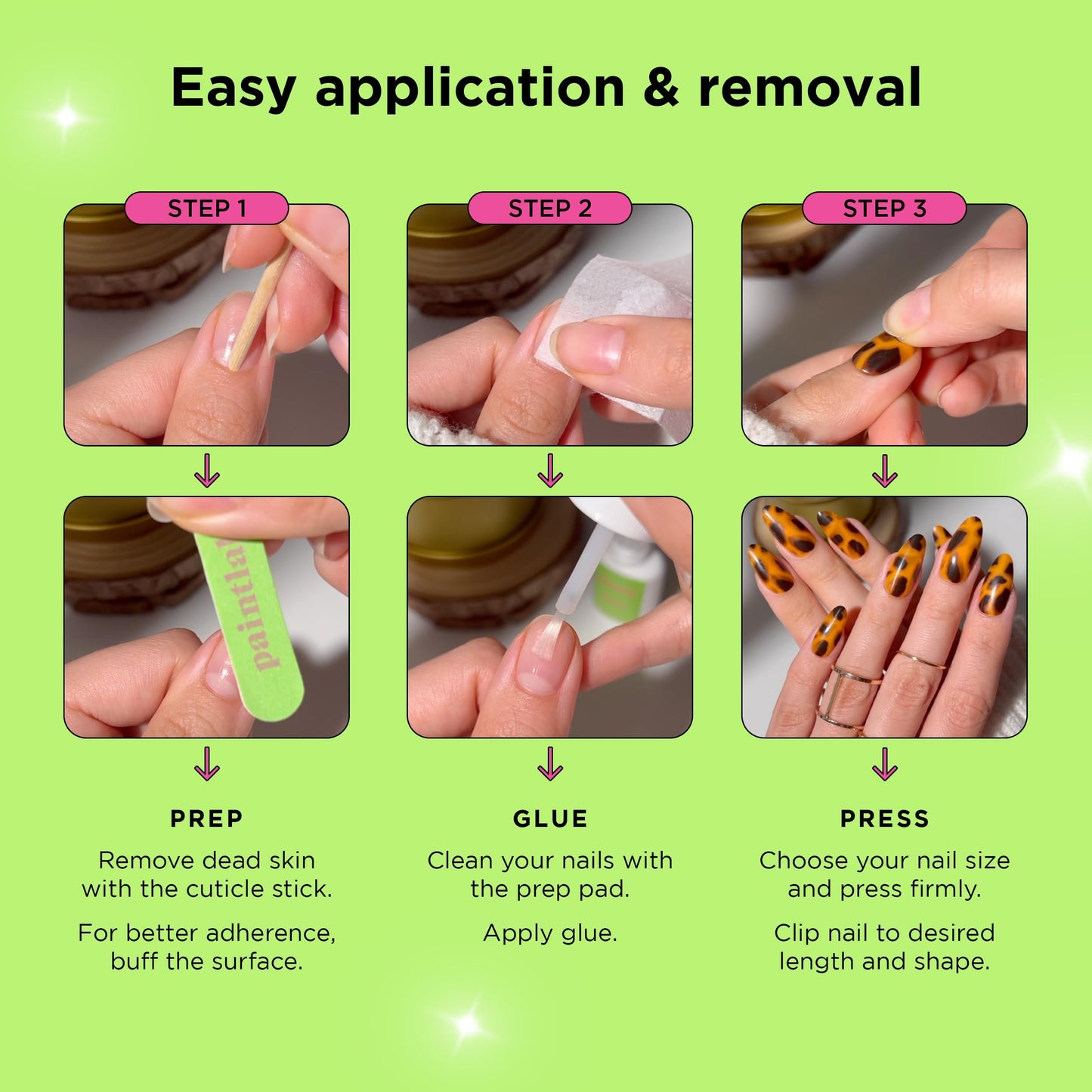 PaintLab Press On Nails - Mummy Glaze Halloween Almond Fake Nails, 30 Nails in 15 Sizes with Glue, Reusable Salon Quality Press On Nails