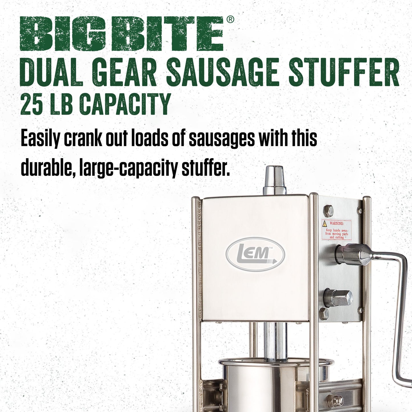 LEM Big Bite Dual Gear 25lb Sausage Stuffer with 2 Speeds