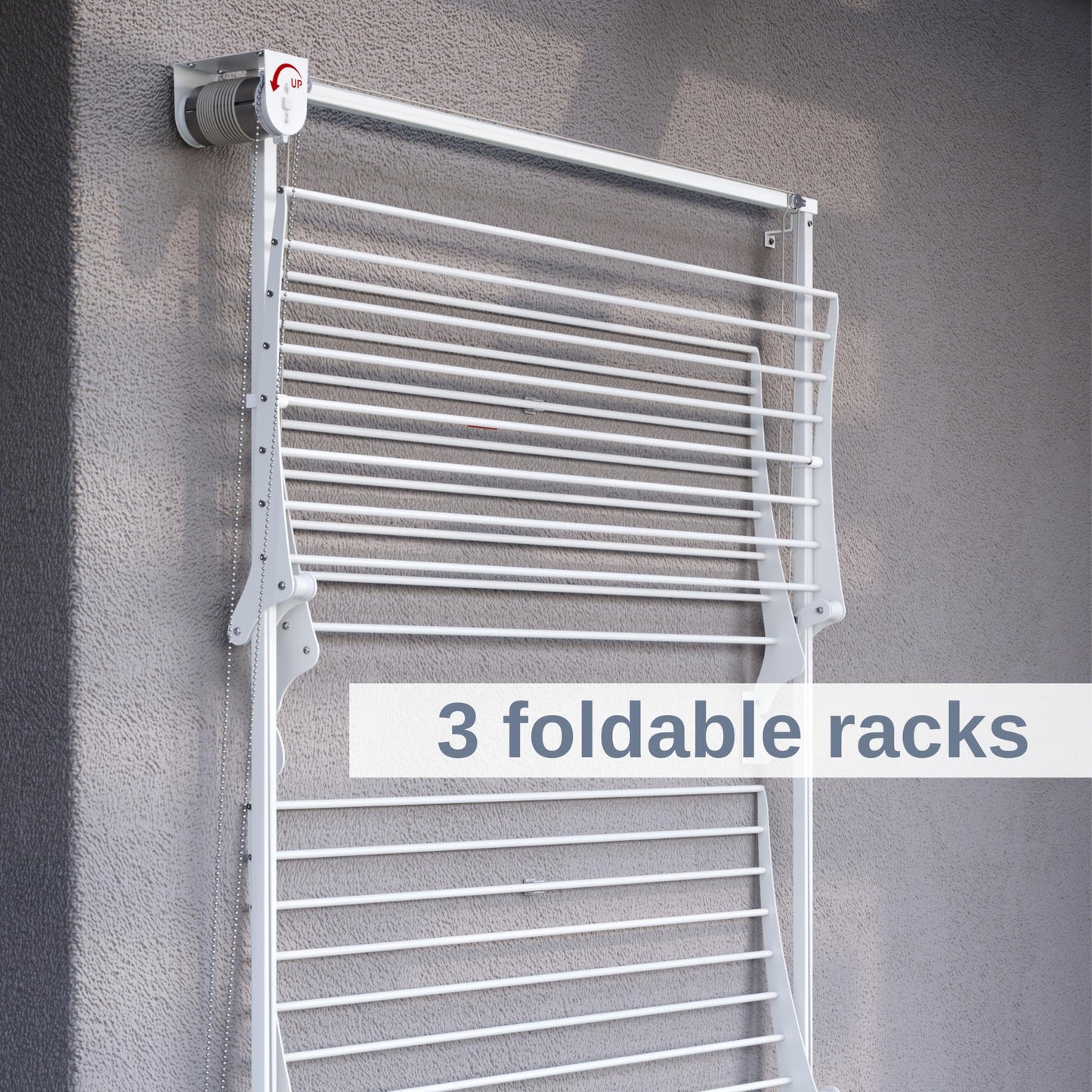 foxydry Tower Vertical Wall Airer - Wall Airer for Indoor and Outdoor Use (White, 128 cm / 50.4 in)