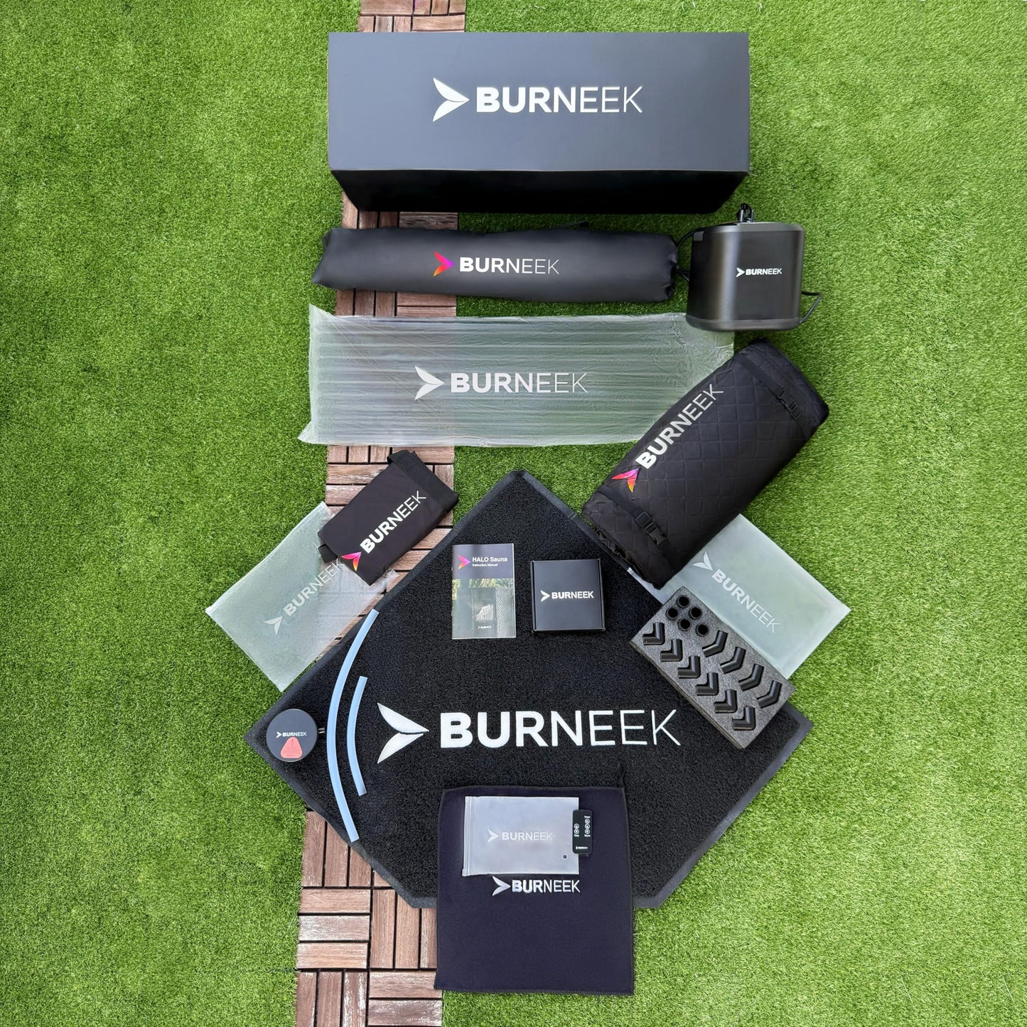 Burneek® Halo Sauna - Heats to 150°F - 1500W Steam Unit, Insulated Cover, Portable Chair, Floor Mat, Remote Control, & Carry Bag - Home Spa for Recovery - 1-Year Warranty Recovery Bundle