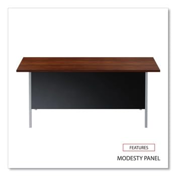 Alera Double Pedestal Steel Desk, 72" X 36" X 29.5", Mocha/Black